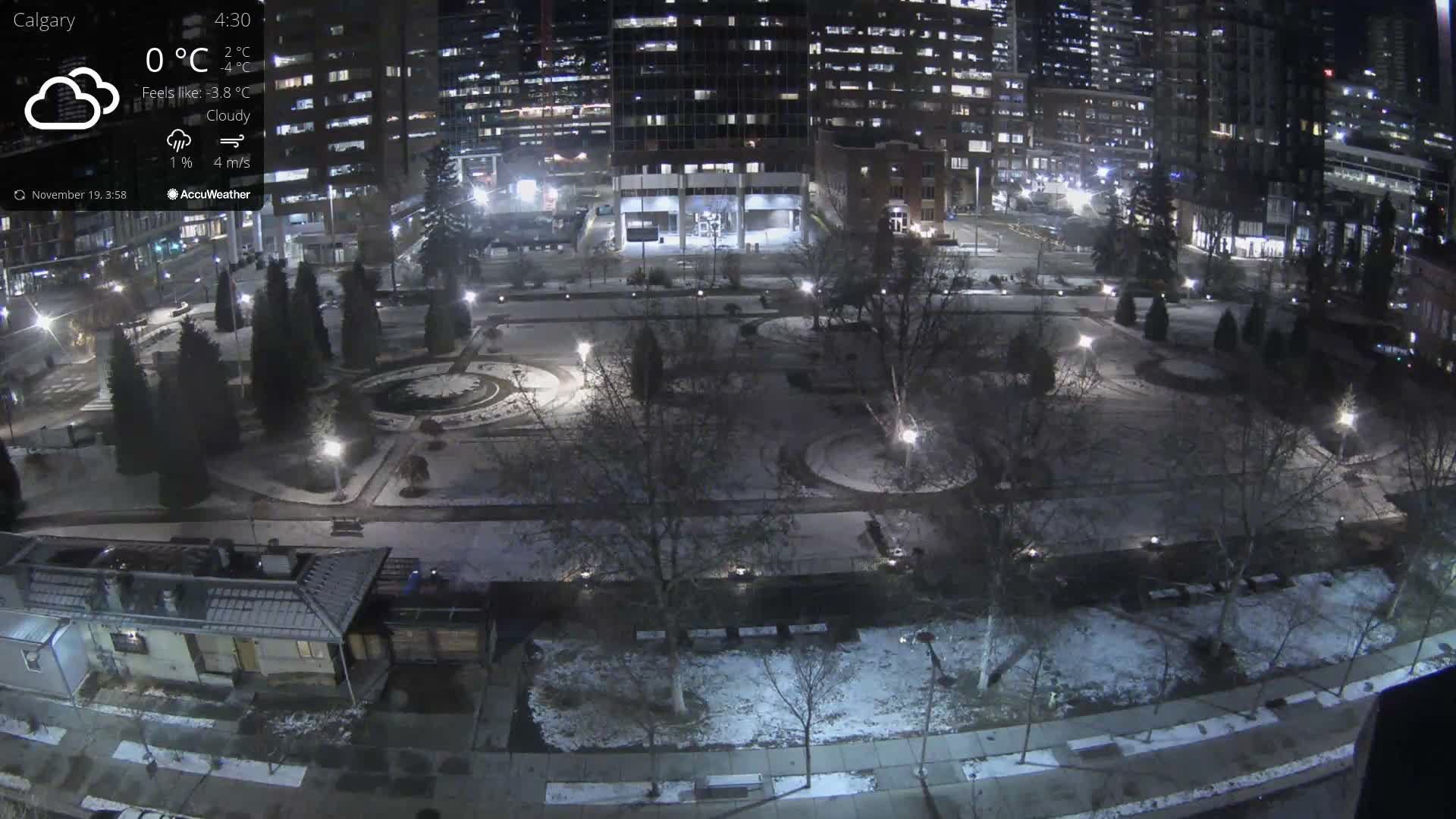 Calgary, Central Memorial Park Live Cam - Calgary, Rocky View County and Foothills County, Alberta, Canada