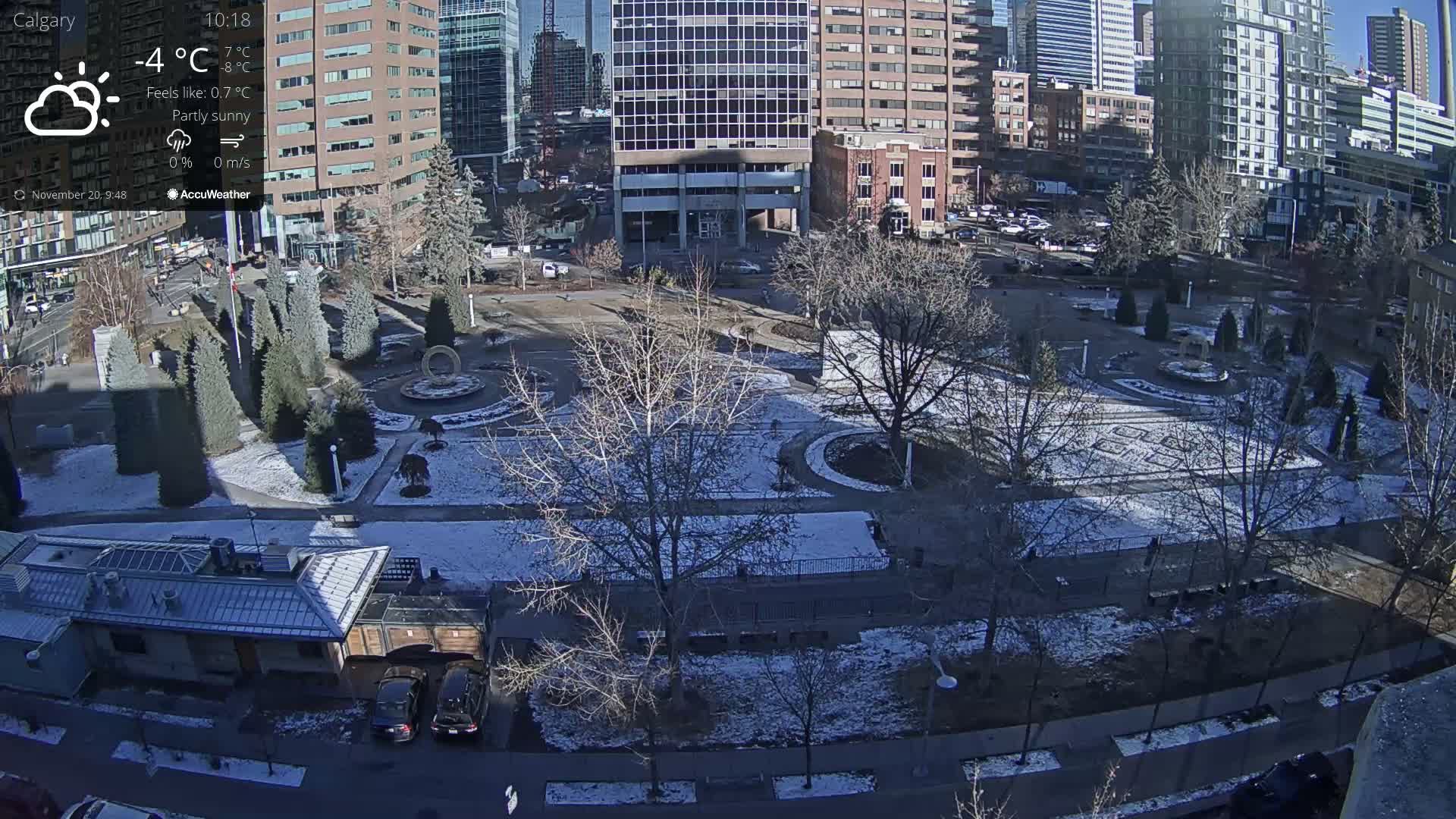Calgary, Central Memorial Park Live Cam - Calgary, Rocky View County and Foothills County, Alberta, Canada
