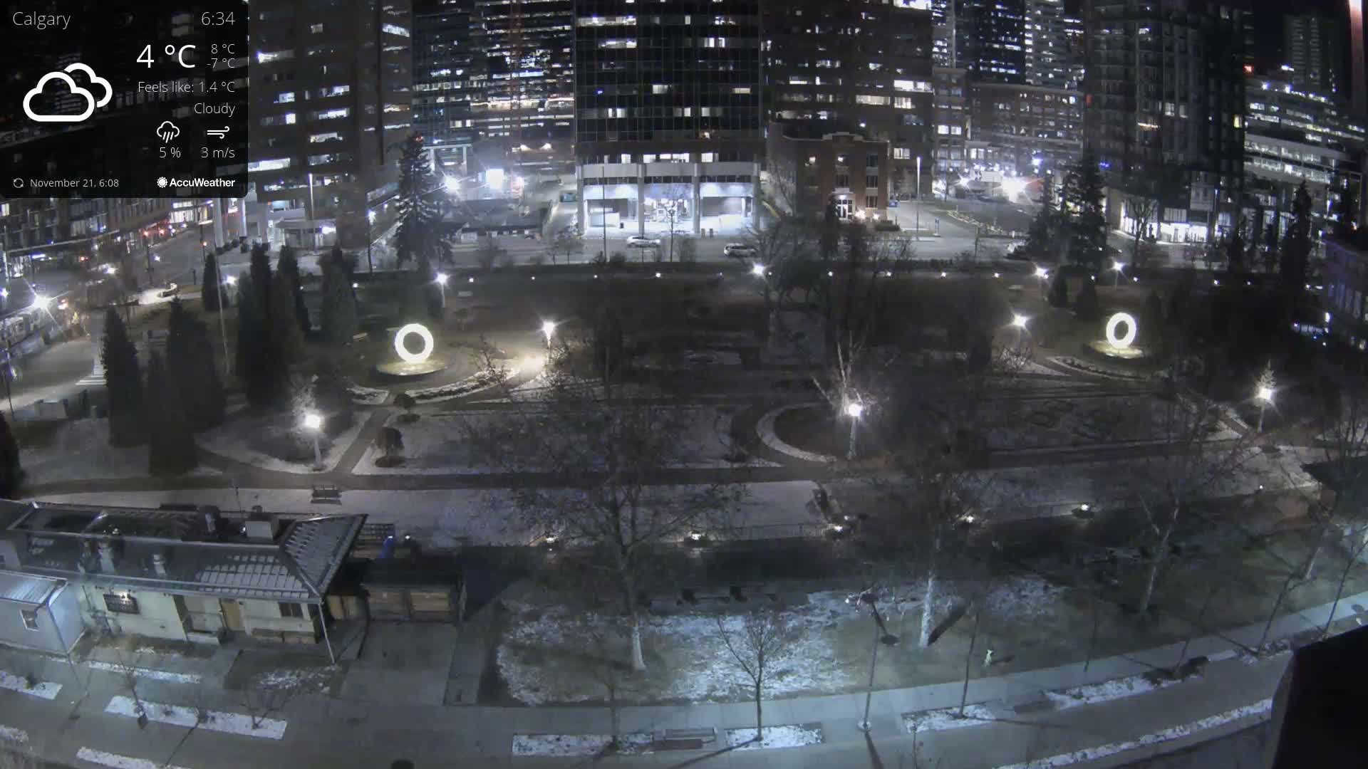 Calgary, Central Memorial Park Live Cam - Calgary, Rocky View County and Foothills County, Alberta, Canada