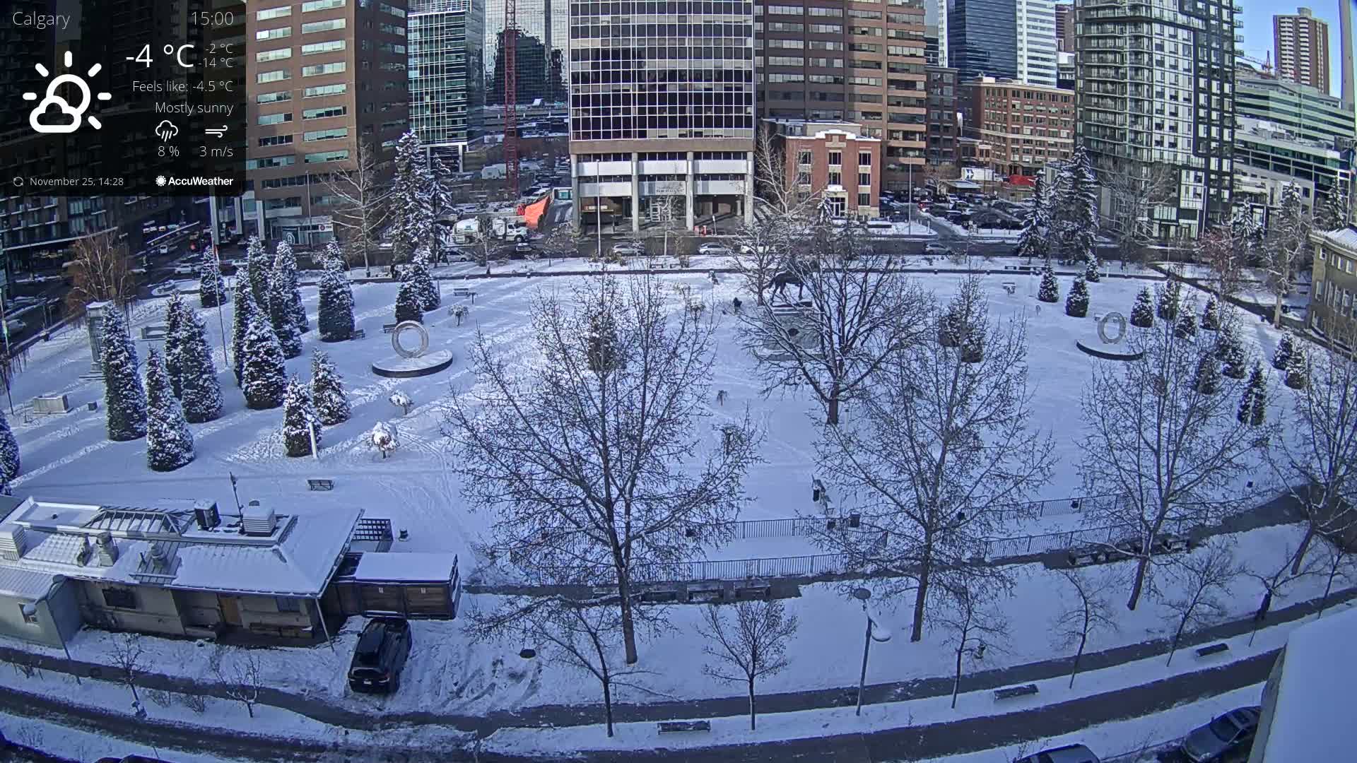 Calgary, Central Memorial Park Live Cam - Calgary, Rocky View County and Foothills County, Alberta, Canada