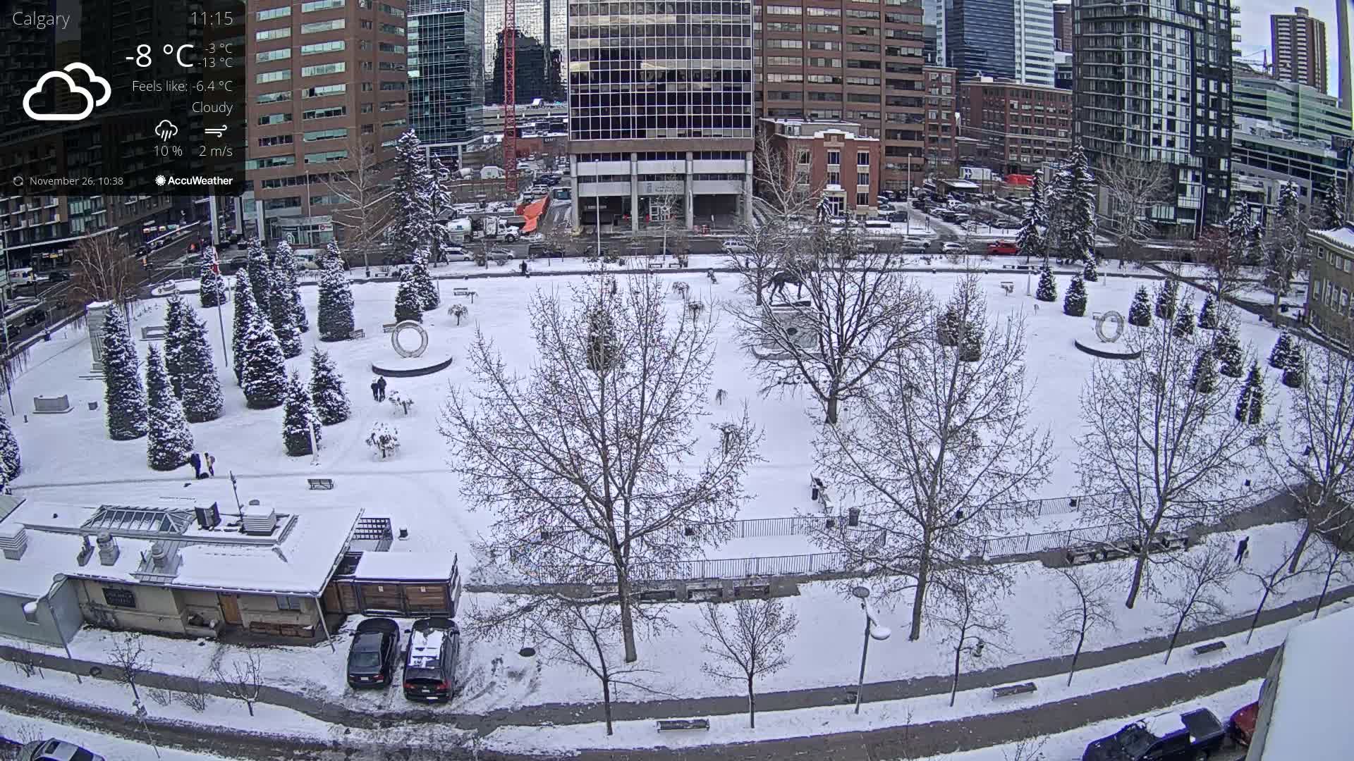 Calgary, Central Memorial Park Live Cam - Calgary, Rocky View County and Foothills County, Alberta, Canada