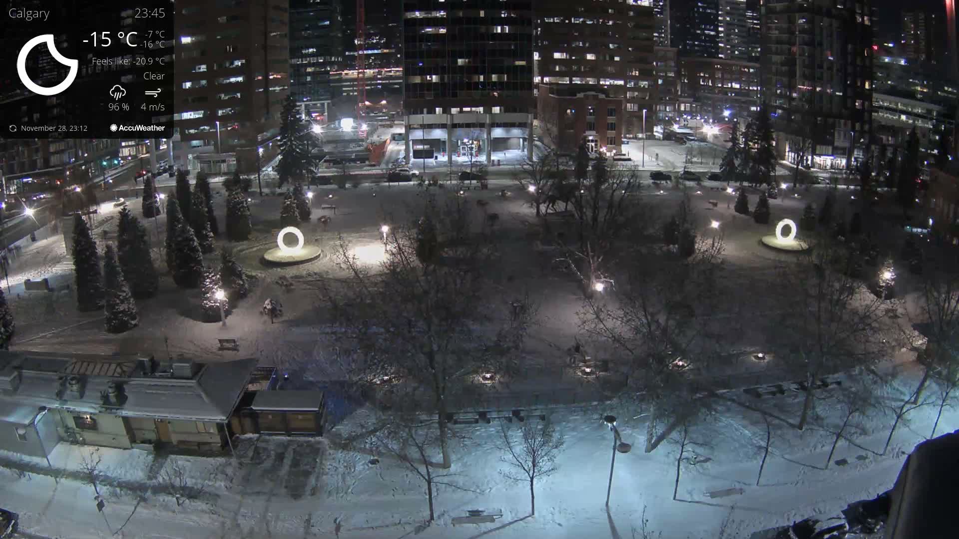Calgary, Central Memorial Park Live Cam - Calgary, Rocky View County and Foothills County, Alberta, Canada