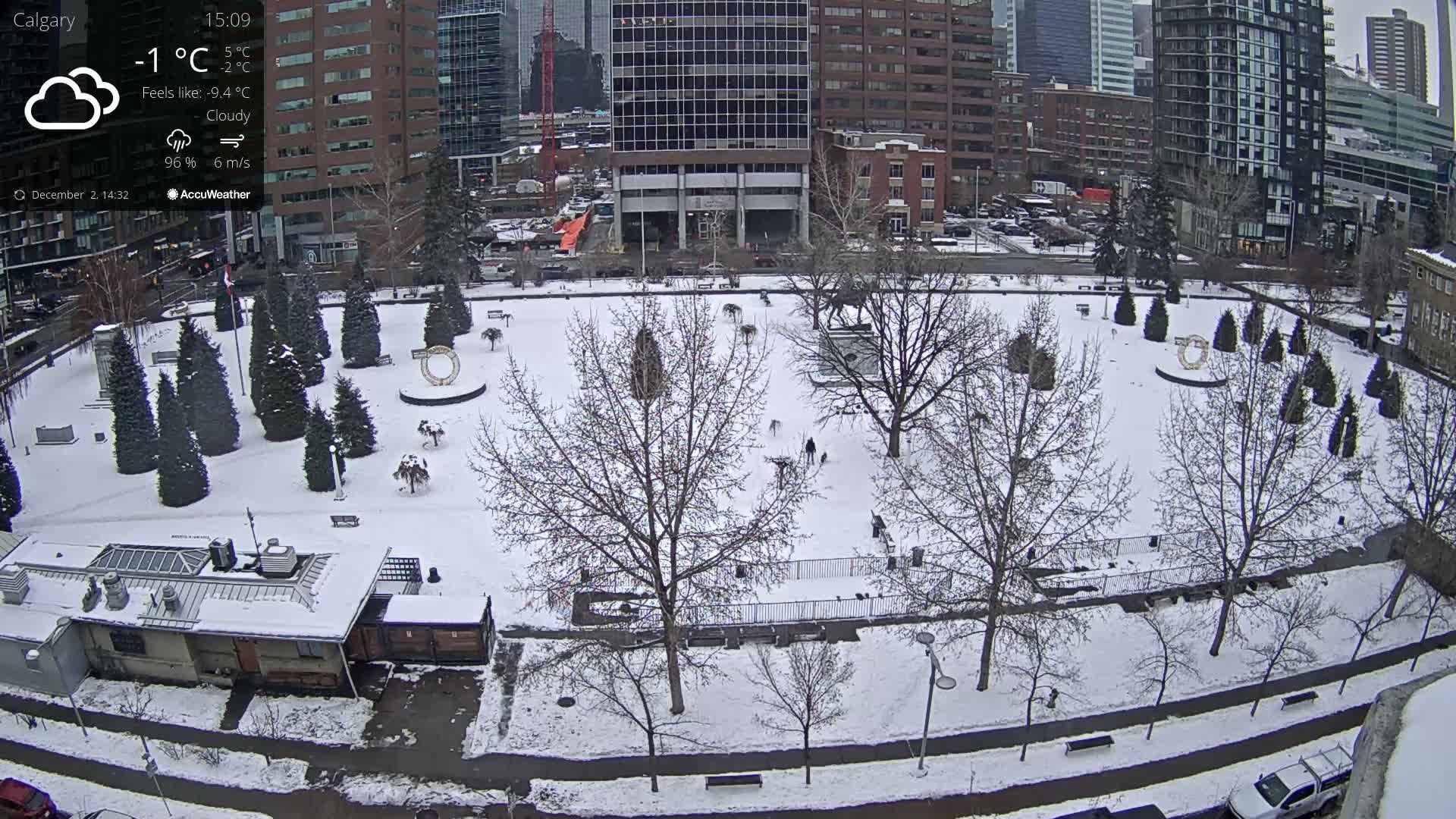 Calgary, Central Memorial Park Live Cam - Calgary, Rocky View County and Foothills County, Alberta, Canada