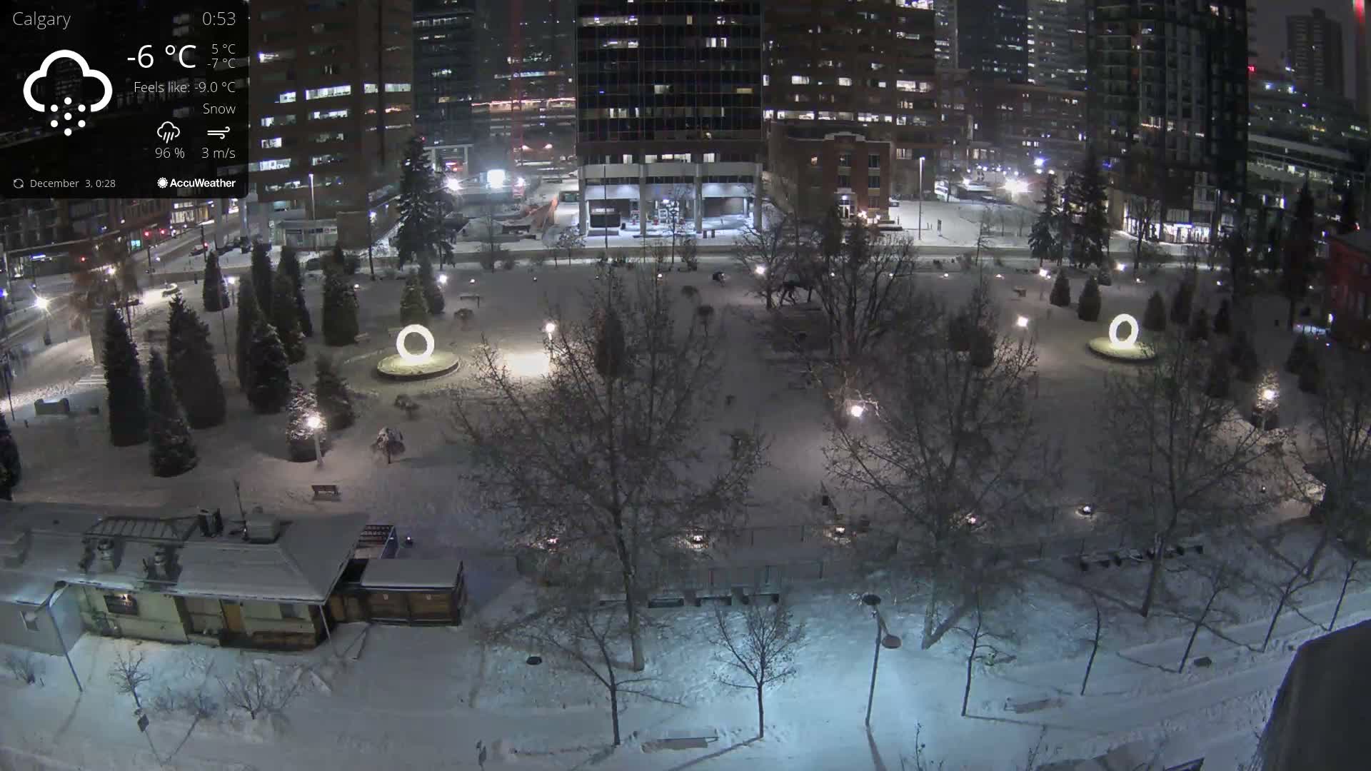 Calgary, Central Memorial Park Live Cam - Calgary, Rocky View County and Foothills County, Alberta, Canada