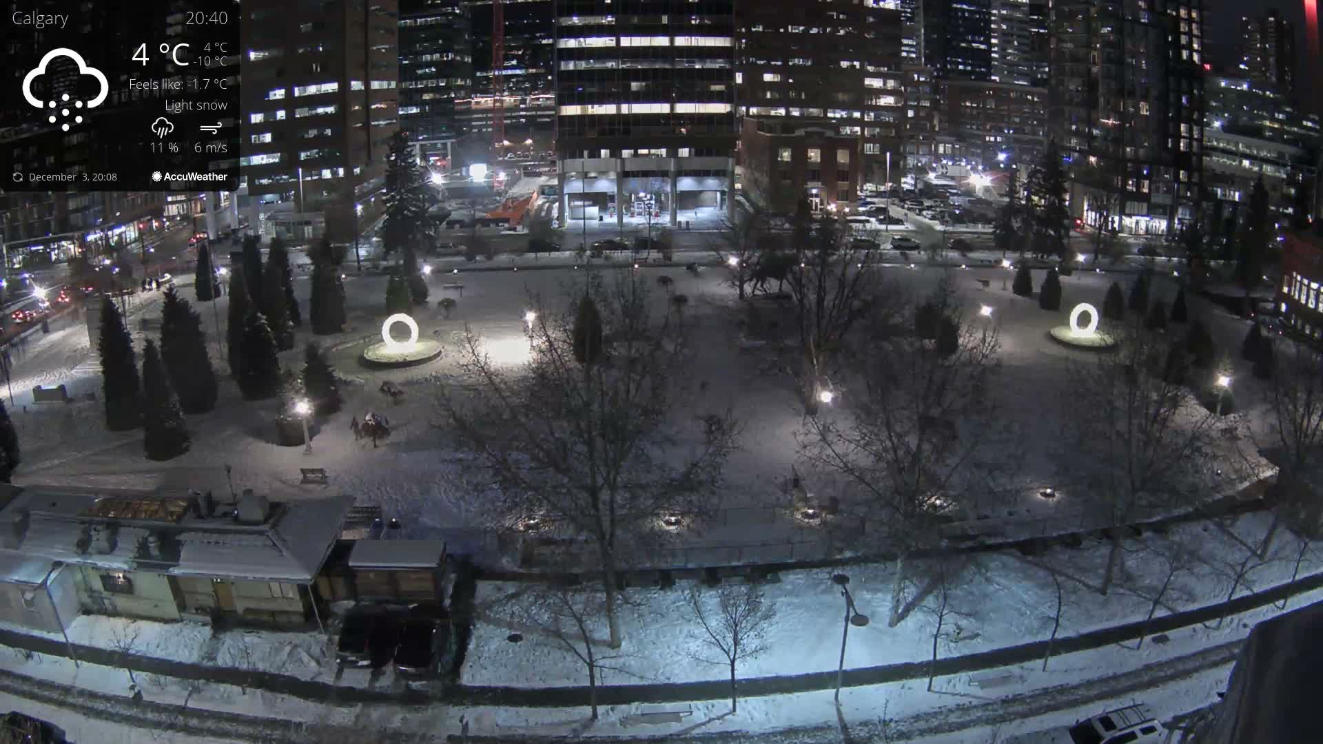 Calgary, Central Memorial Park Live Cam - Calgary, Rocky View County and Foothills County, Alberta, Canada