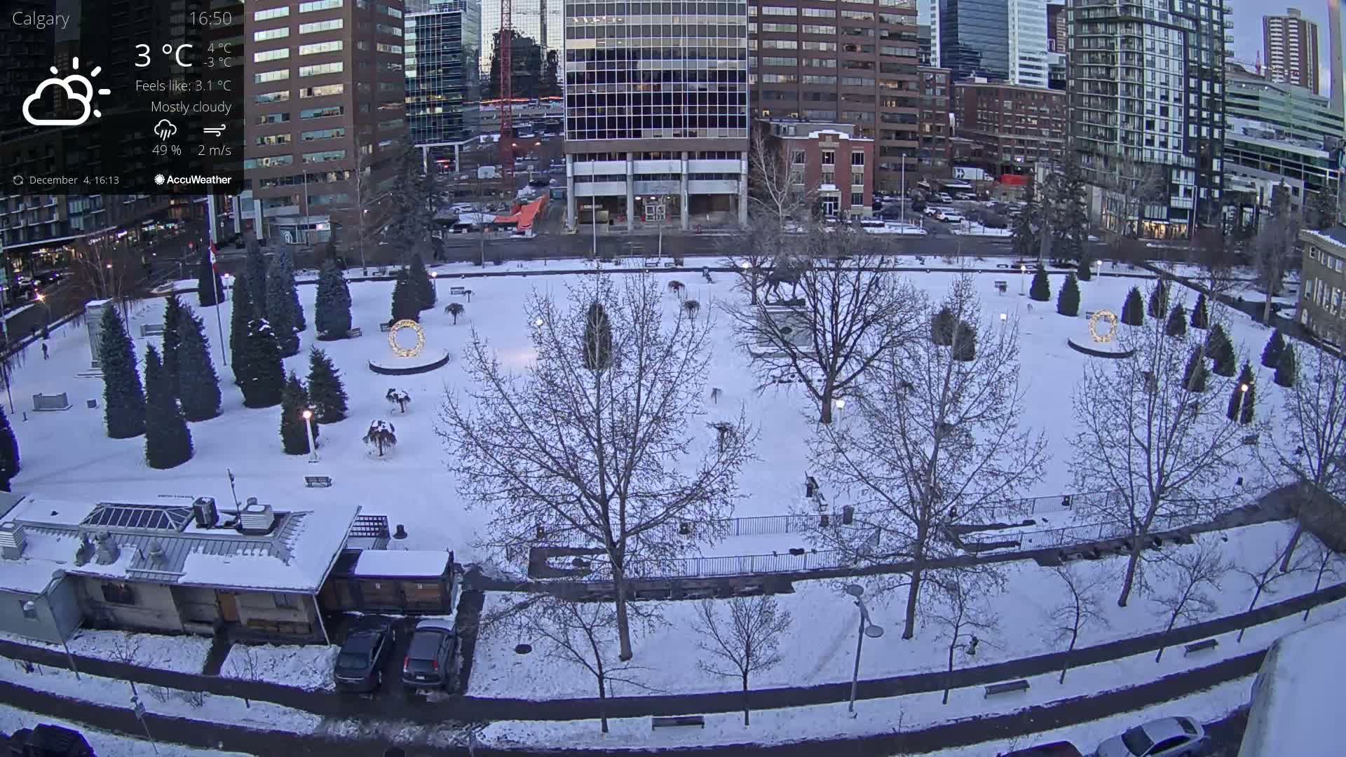 Calgary, Central Memorial Park Live Cam - Calgary, Rocky View County and Foothills County, Alberta, Canada