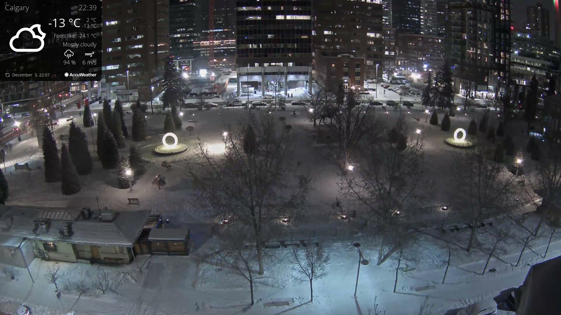 Calgary, Central Memorial Park Live Cam - Calgary, Rocky View County and Foothills County, Alberta, Canada