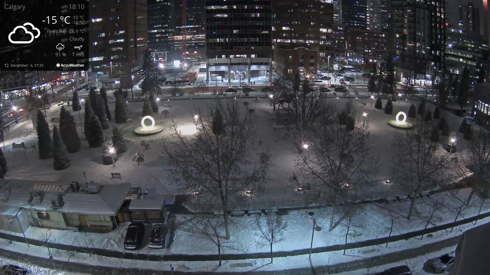 Calgary, Central Memorial Park Live Cam - Calgary, Rocky View County and Foothills County, Alberta, Canada