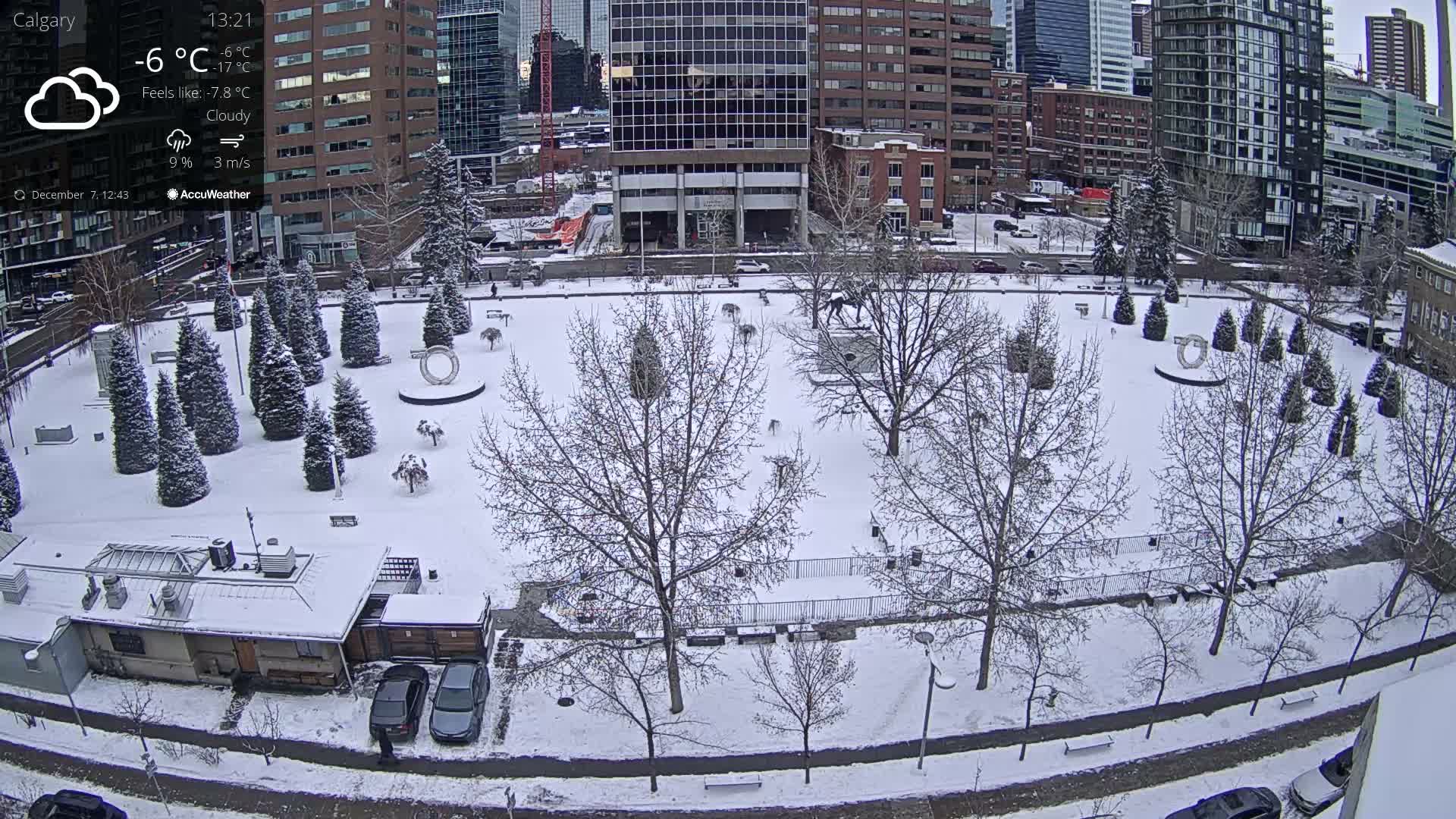 Calgary, Central Memorial Park Live Cam - Calgary, Rocky View County and Foothills County, Alberta, Canada