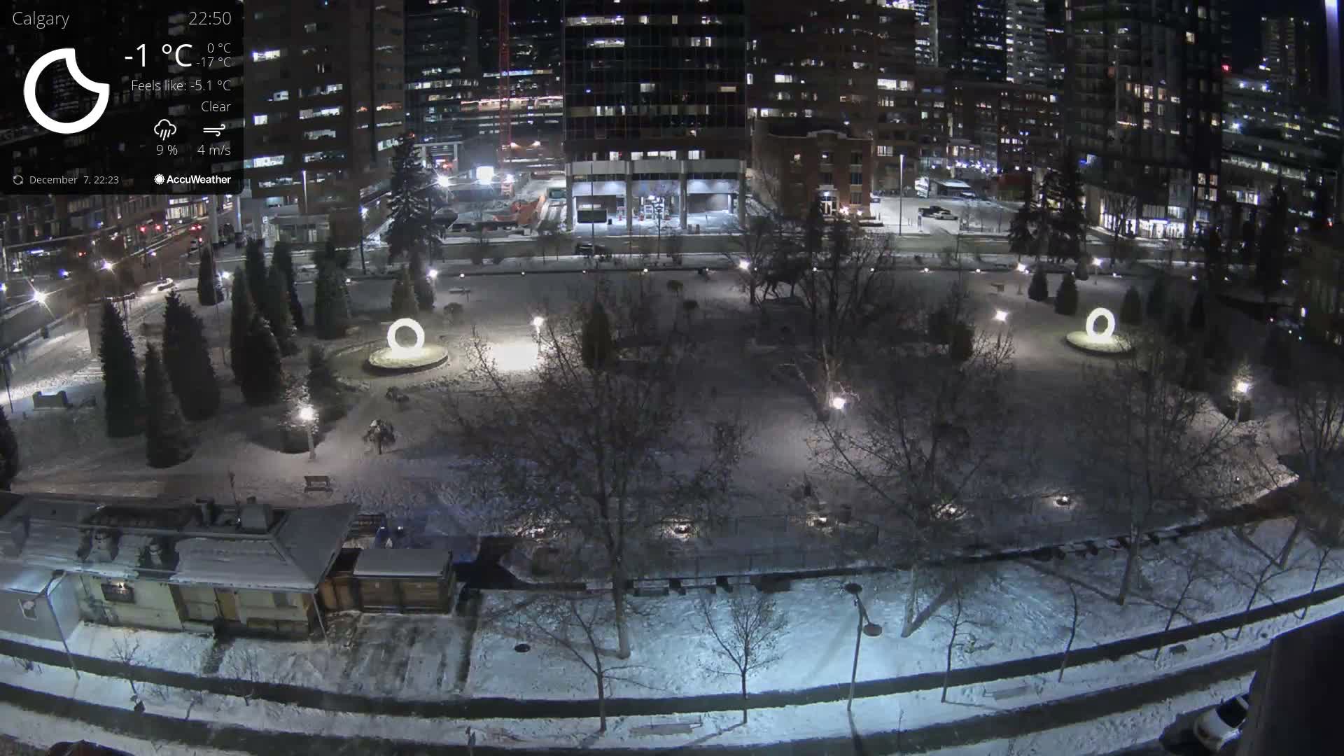 Calgary, Central Memorial Park Live Cam - Calgary, Rocky View County and Foothills County, Alberta, Canada