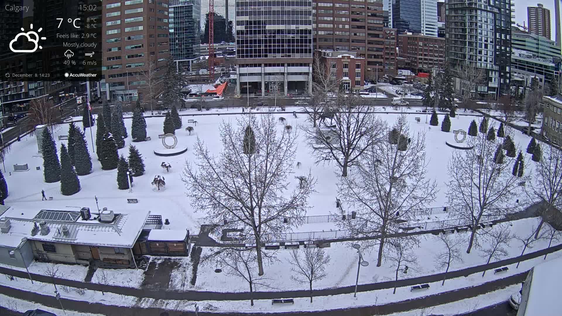 Calgary, Central Memorial Park Live Cam - Calgary, Rocky View County and Foothills County, Alberta, Canada