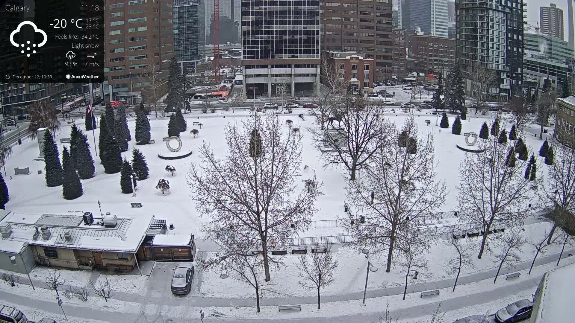 Calgary, Central Memorial Park Live Cam - Calgary, Rocky View County and Foothills County, Alberta, Canada