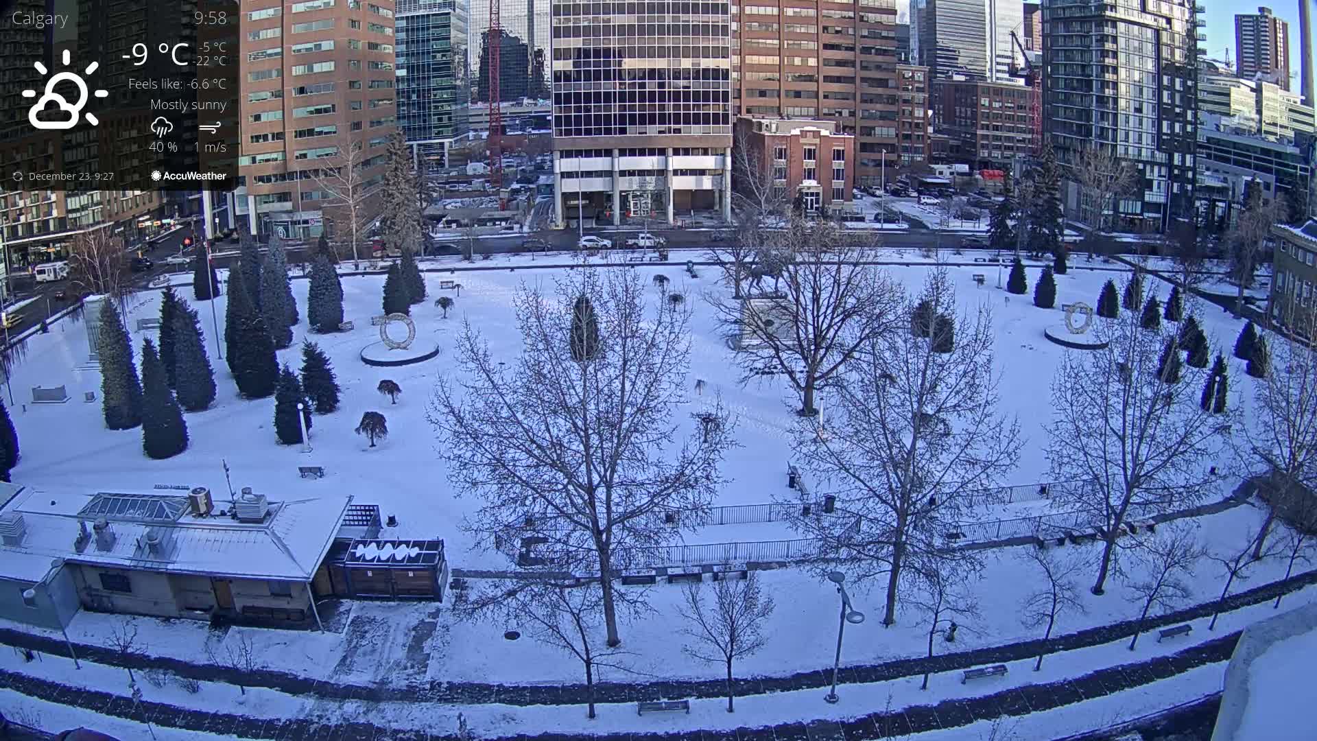 Calgary, Central Memorial Park Live Cam - Calgary, Rocky View County and Foothills County, Alberta, Canada