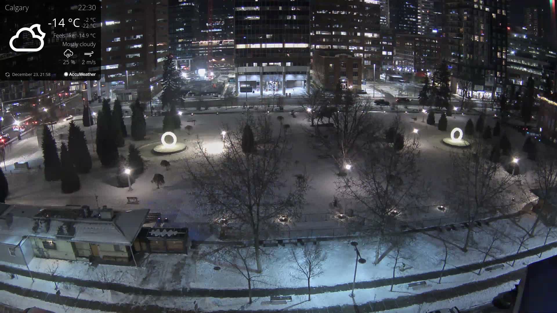 Calgary, Central Memorial Park Live Cam - Calgary, Rocky View County and Foothills County, Alberta, Canada