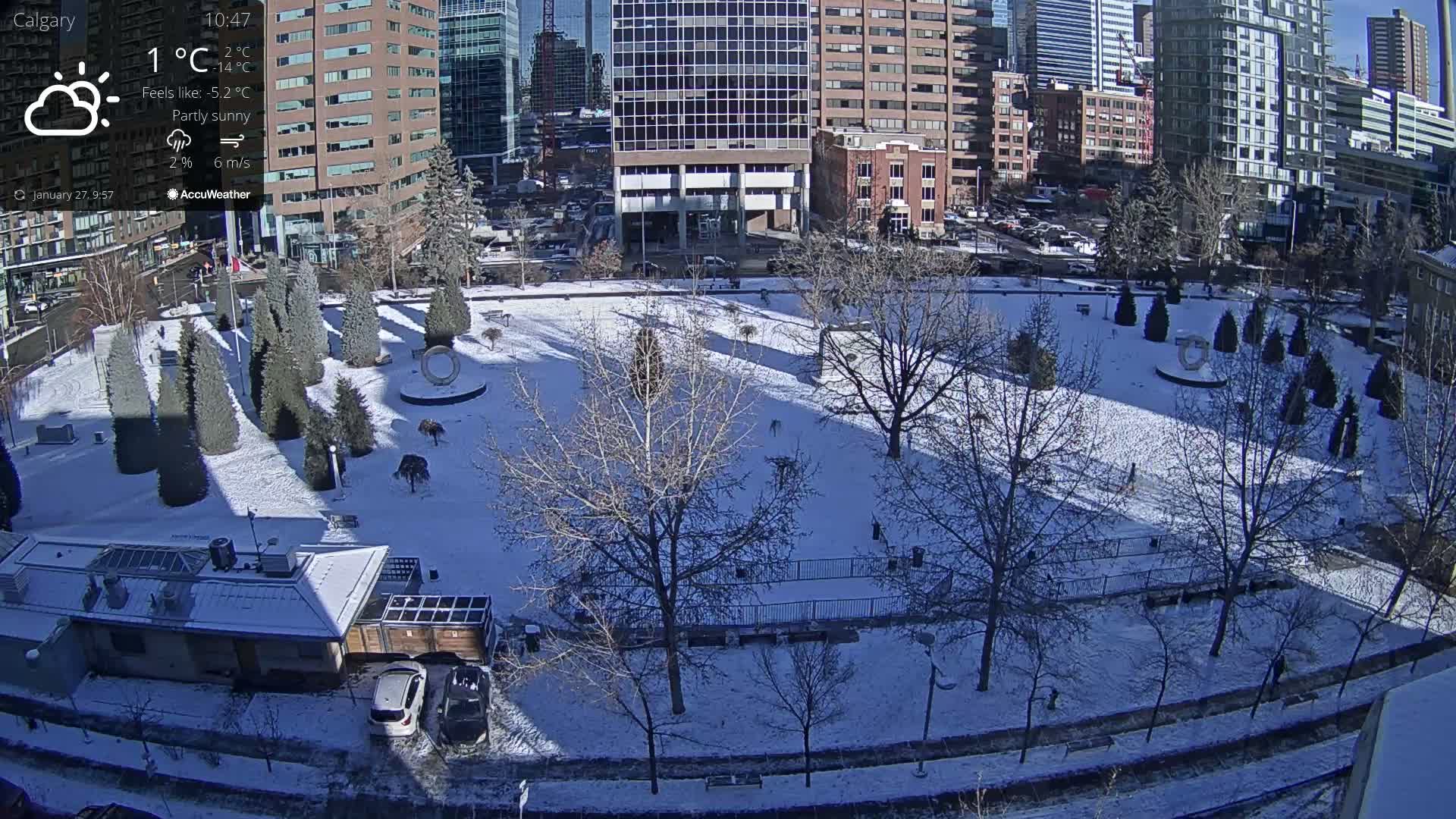 Calgary, Central Memorial Park Live Cam - Calgary, Rocky View County and Foothills County, Alberta, Canada