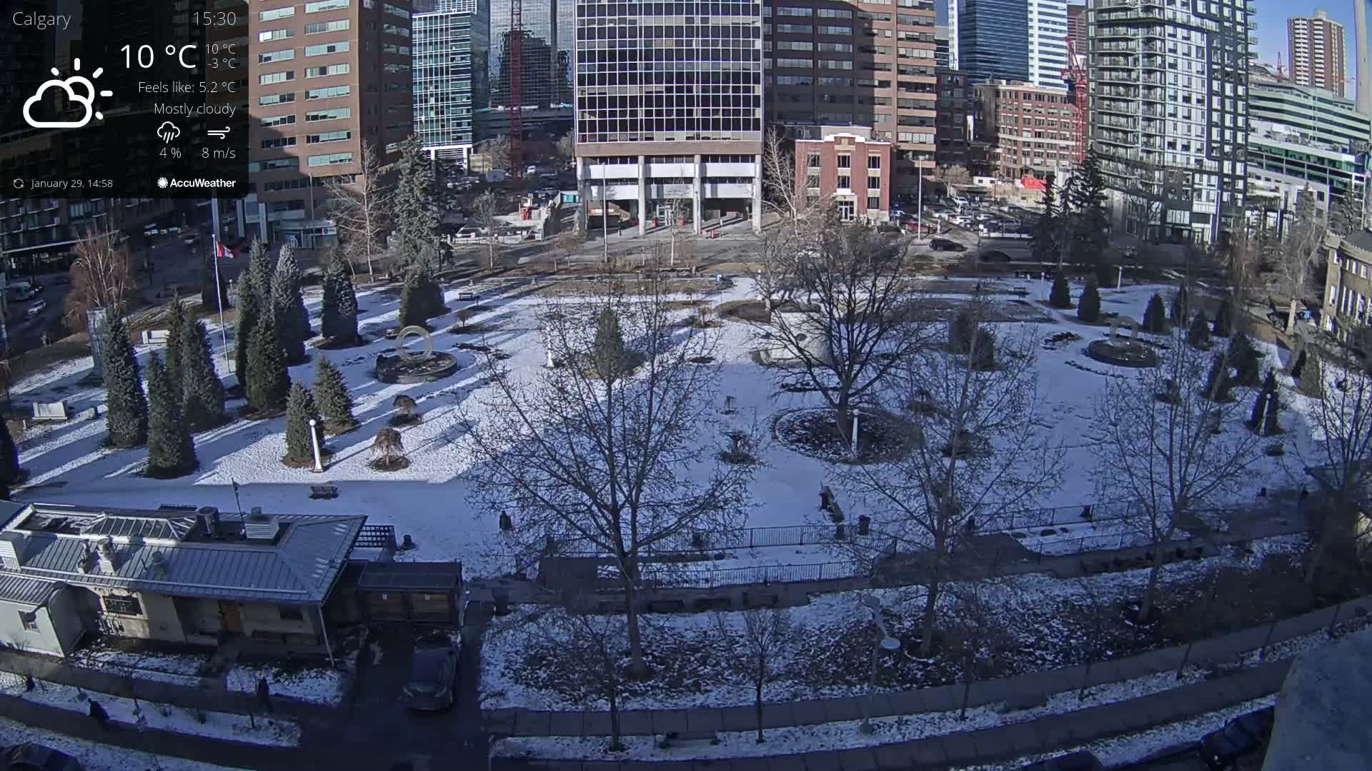 Calgary, Central Memorial Park Live Cam - Calgary, Rocky View County and Foothills County, Alberta, Canada
