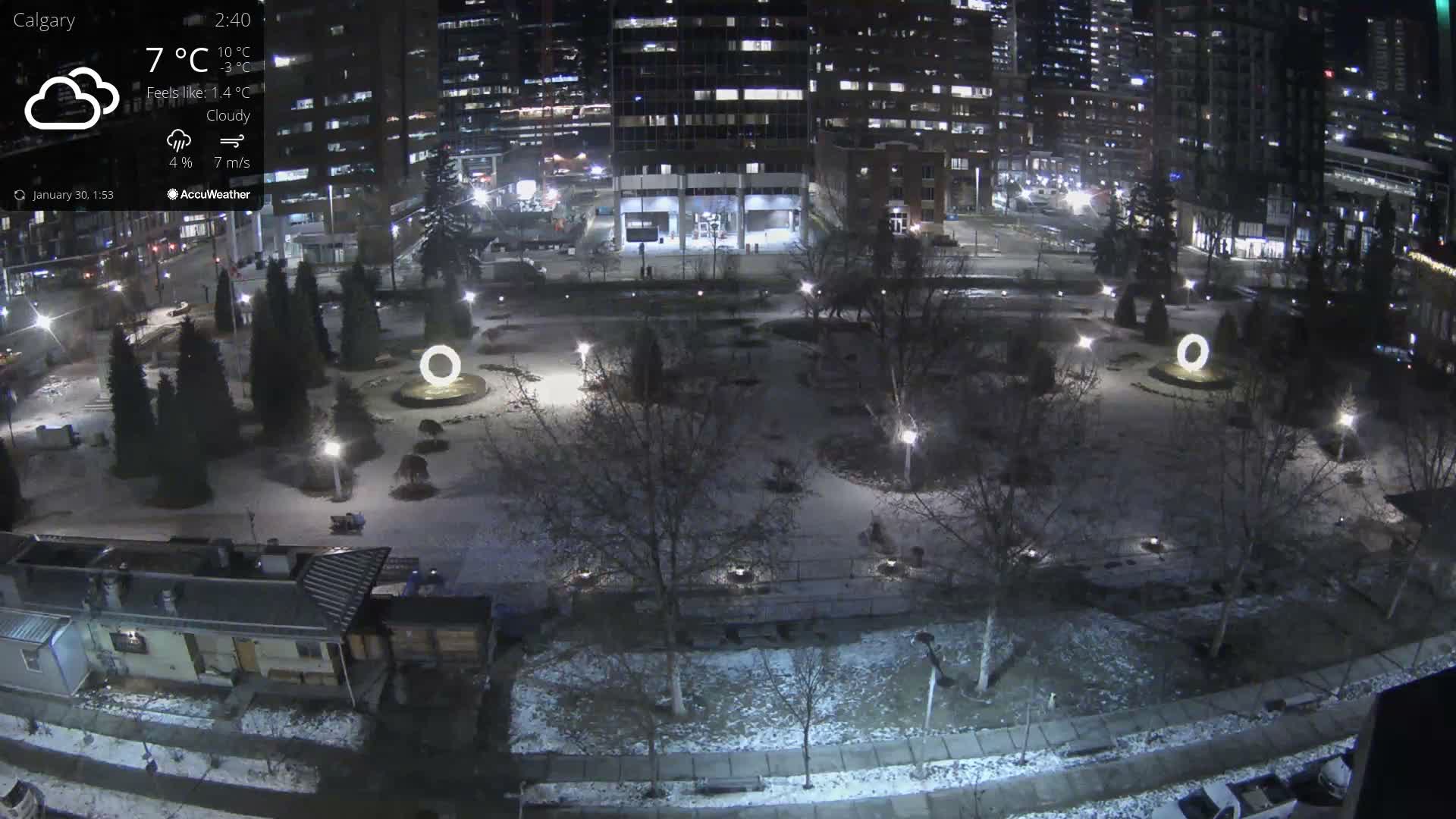 Calgary, Central Memorial Park Live Cam - Calgary, Rocky View County and Foothills County, Alberta, Canada