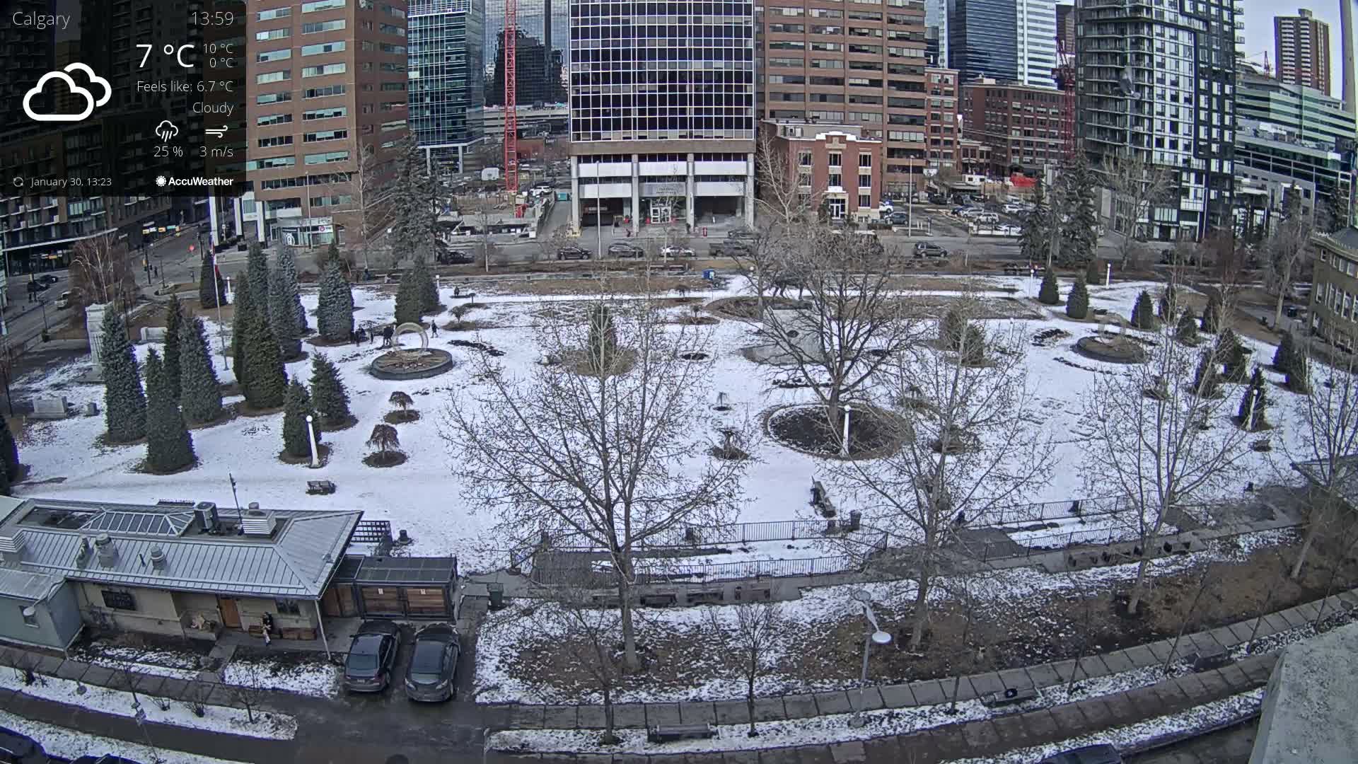 Calgary, Central Memorial Park Live Cam - Calgary, Rocky View County and Foothills County, Alberta, Canada