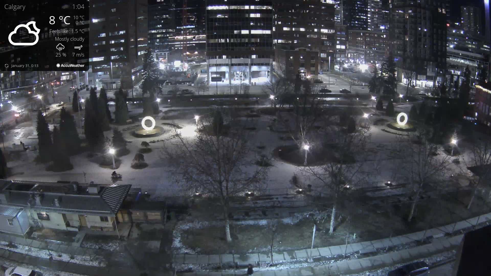 Calgary, Central Memorial Park Live Cam - Calgary, Rocky View County and Foothills County, Alberta, Canada