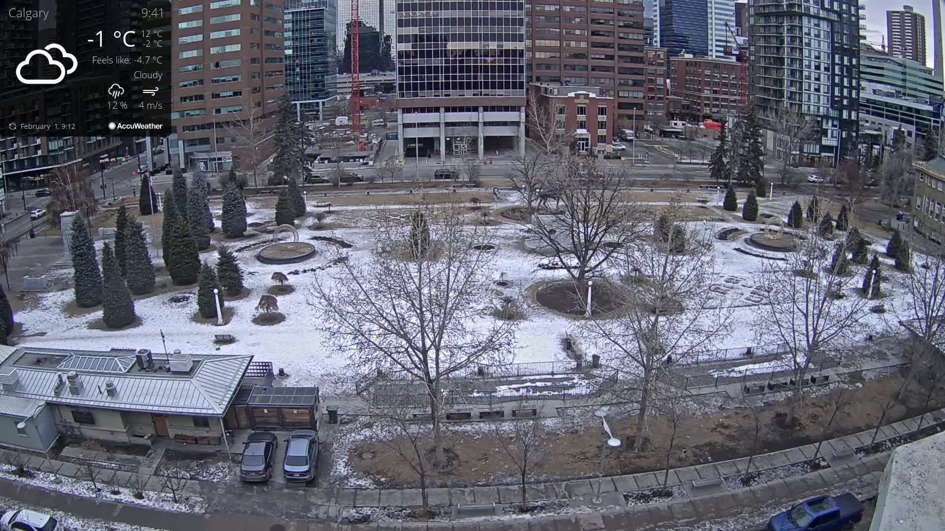 Calgary, Central Memorial Park Live Cam - Calgary, Rocky View County and Foothills County, Alberta, Canada