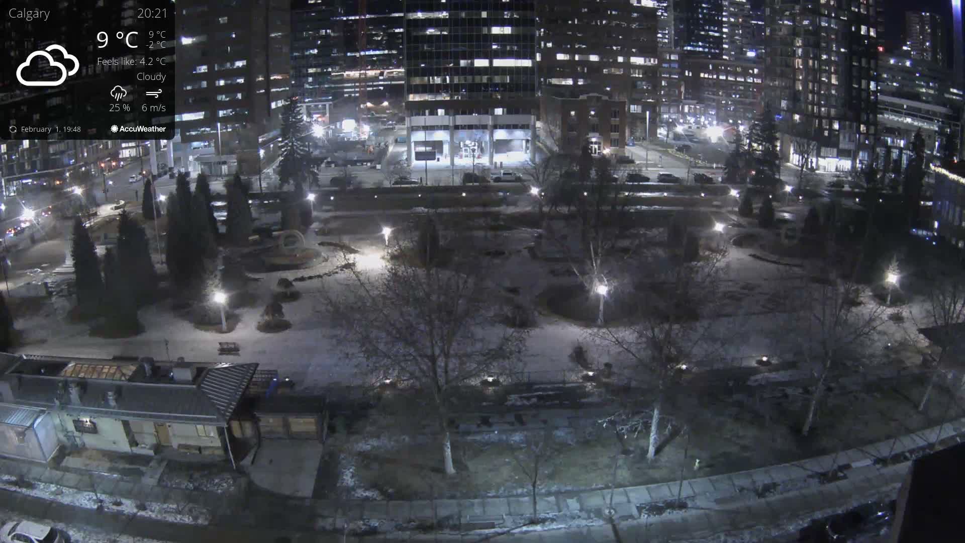 Calgary, Central Memorial Park Live Cam - Calgary, Rocky View County and Foothills County, Alberta, Canada