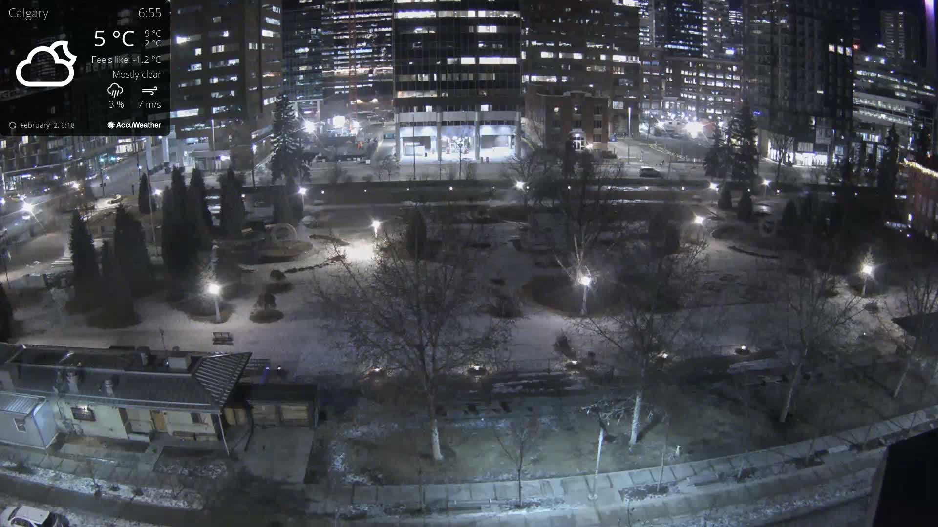 Calgary, Central Memorial Park Live Cam - Calgary, Rocky View County and Foothills County, Alberta, Canada