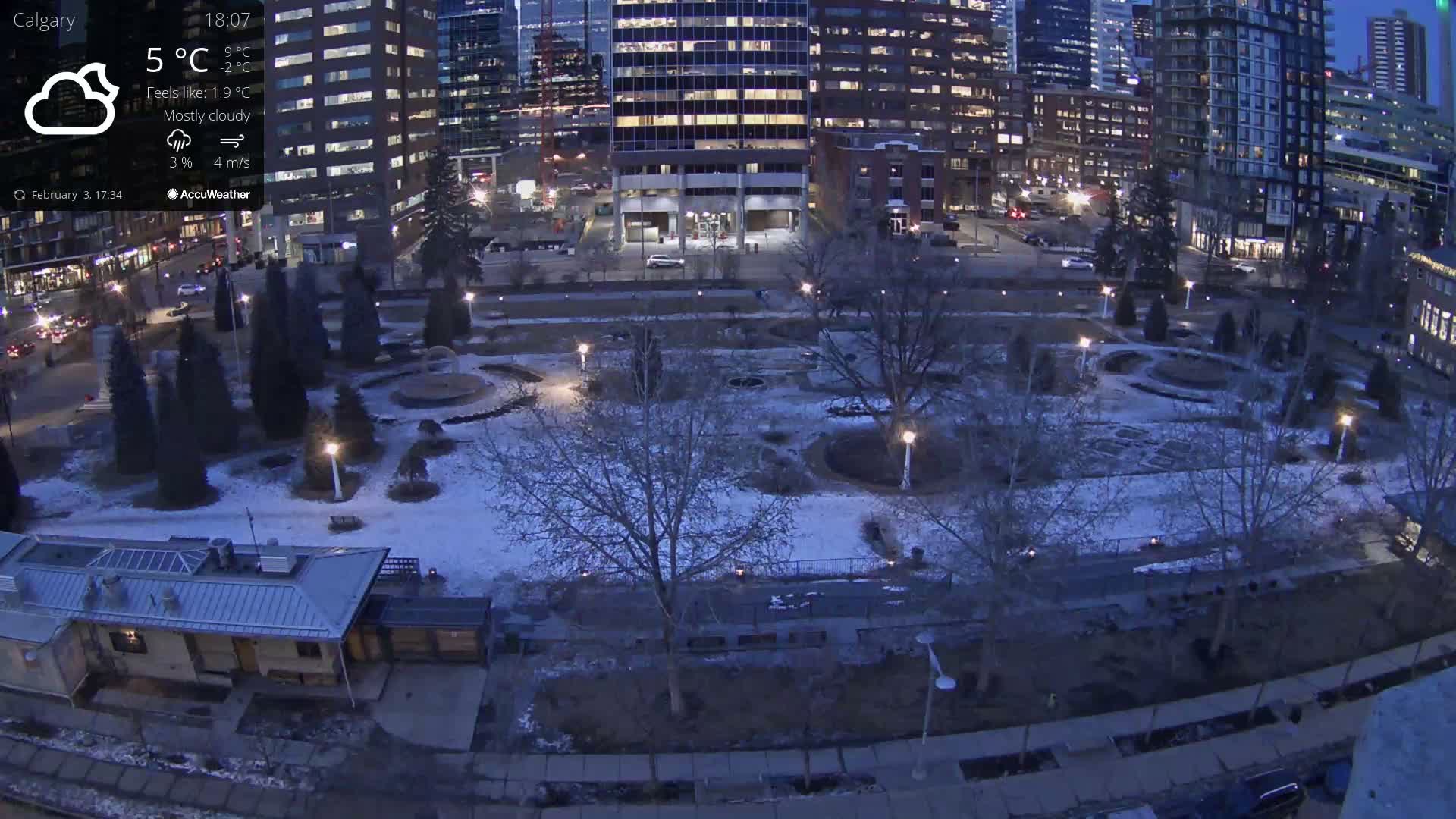 Calgary, Central Memorial Park Live Cam - Calgary, Rocky View County and Foothills County, Alberta, Canada