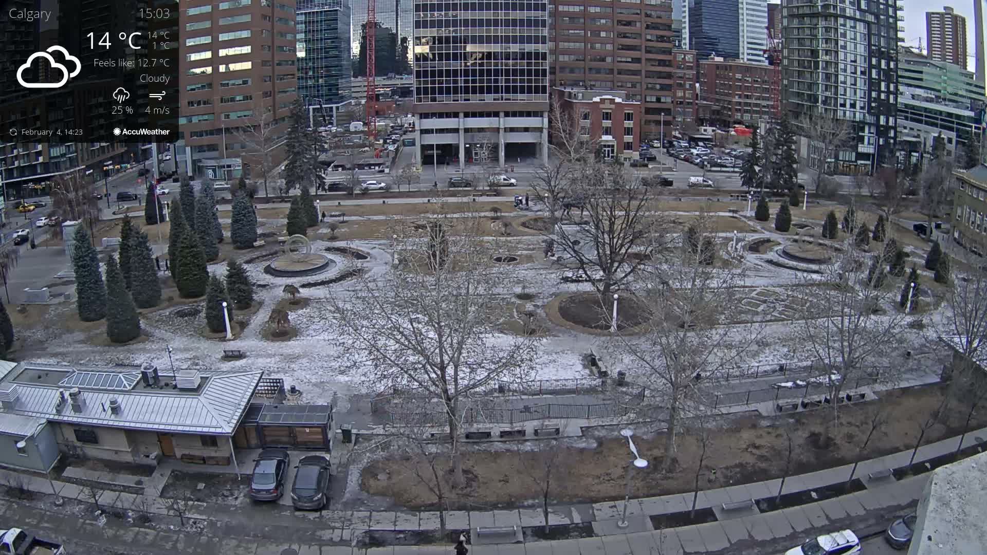 Calgary, Central Memorial Park Live Cam - Calgary, Rocky View County and Foothills County, Alberta, Canada