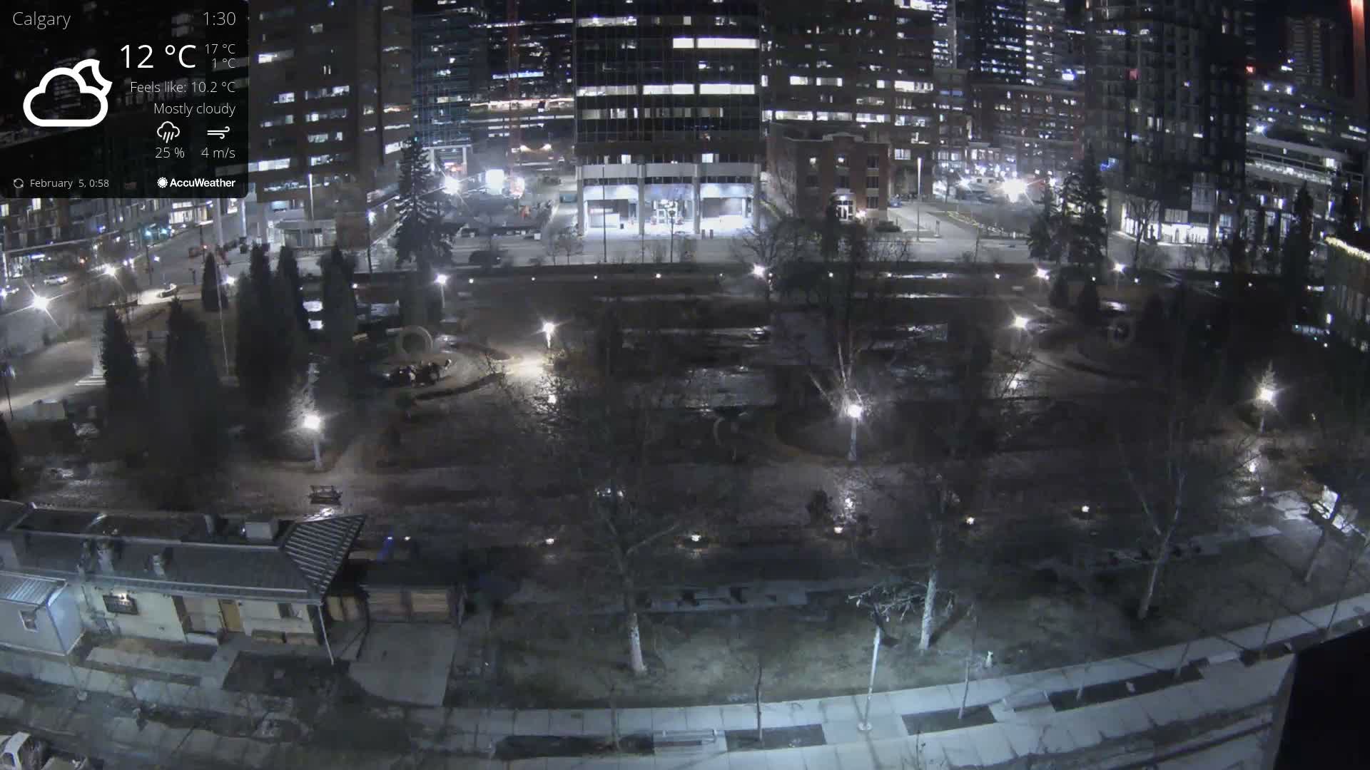 Calgary, Central Memorial Park Live Cam - Calgary, Rocky View County and Foothills County, Alberta, Canada