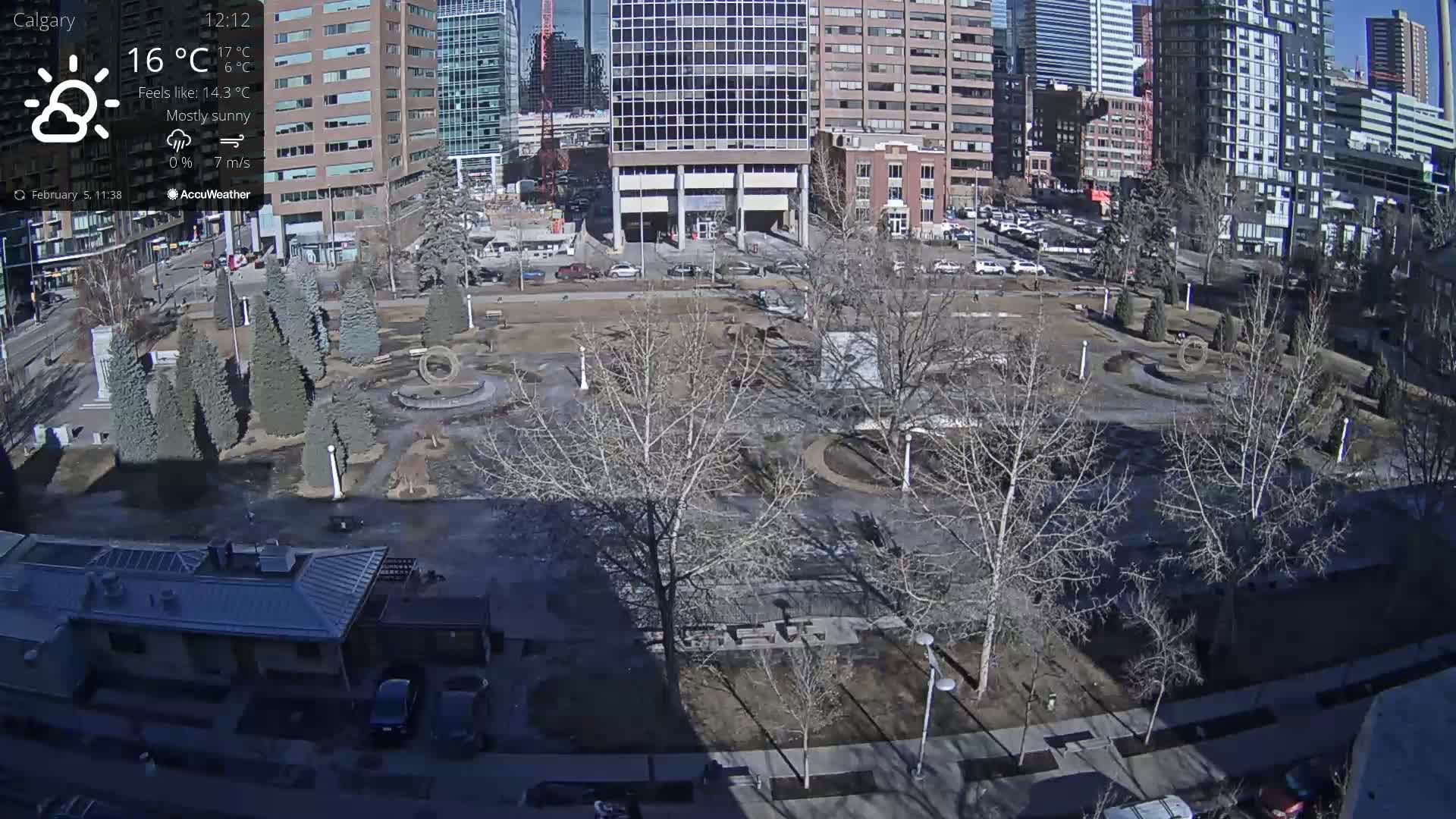 Calgary, Central Memorial Park Live Cam - Calgary, Rocky View County and Foothills County, Alberta, Canada