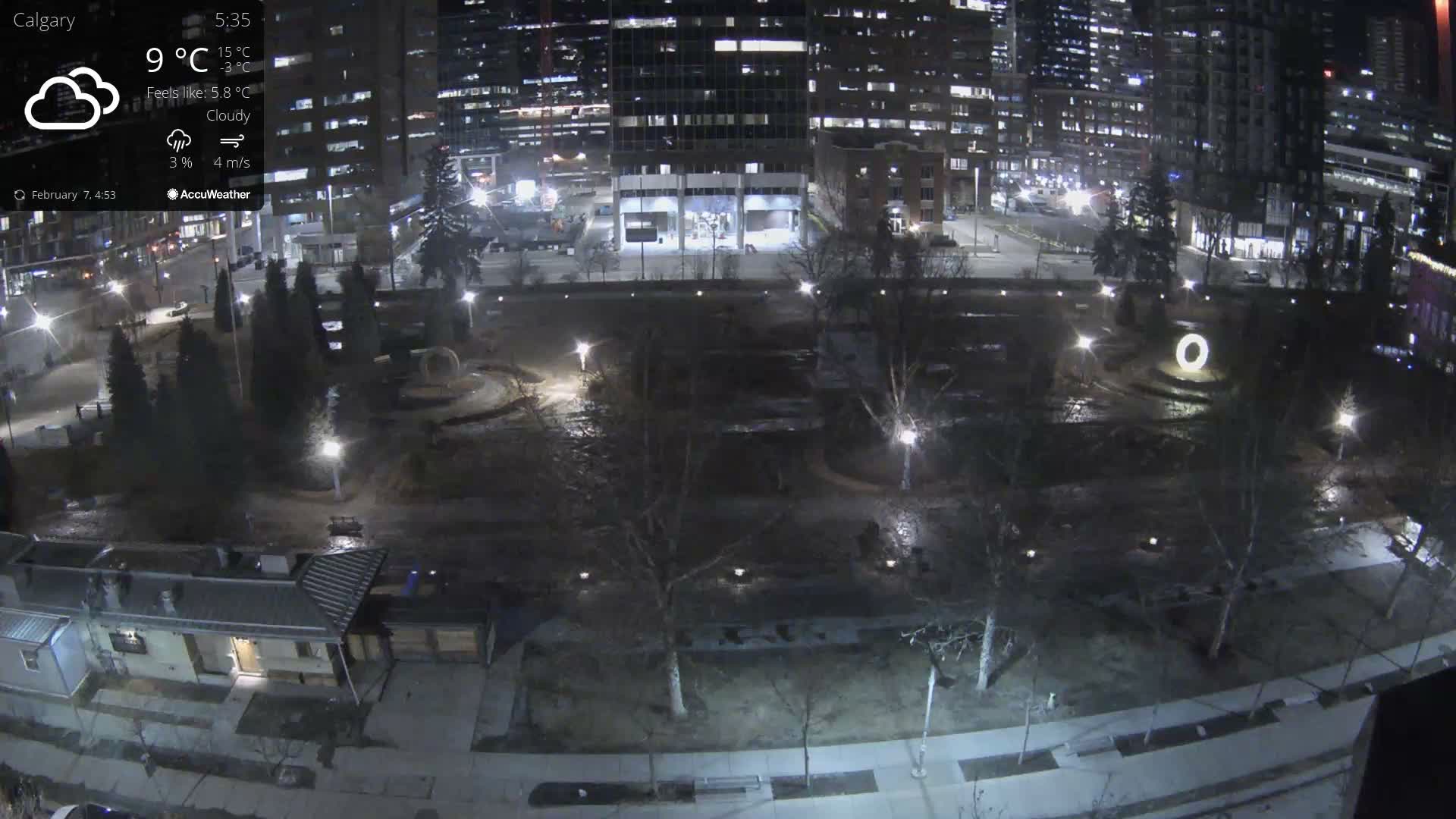 Calgary, Central Memorial Park Live Cam - Calgary, Rocky View County and Foothills County, Alberta, Canada