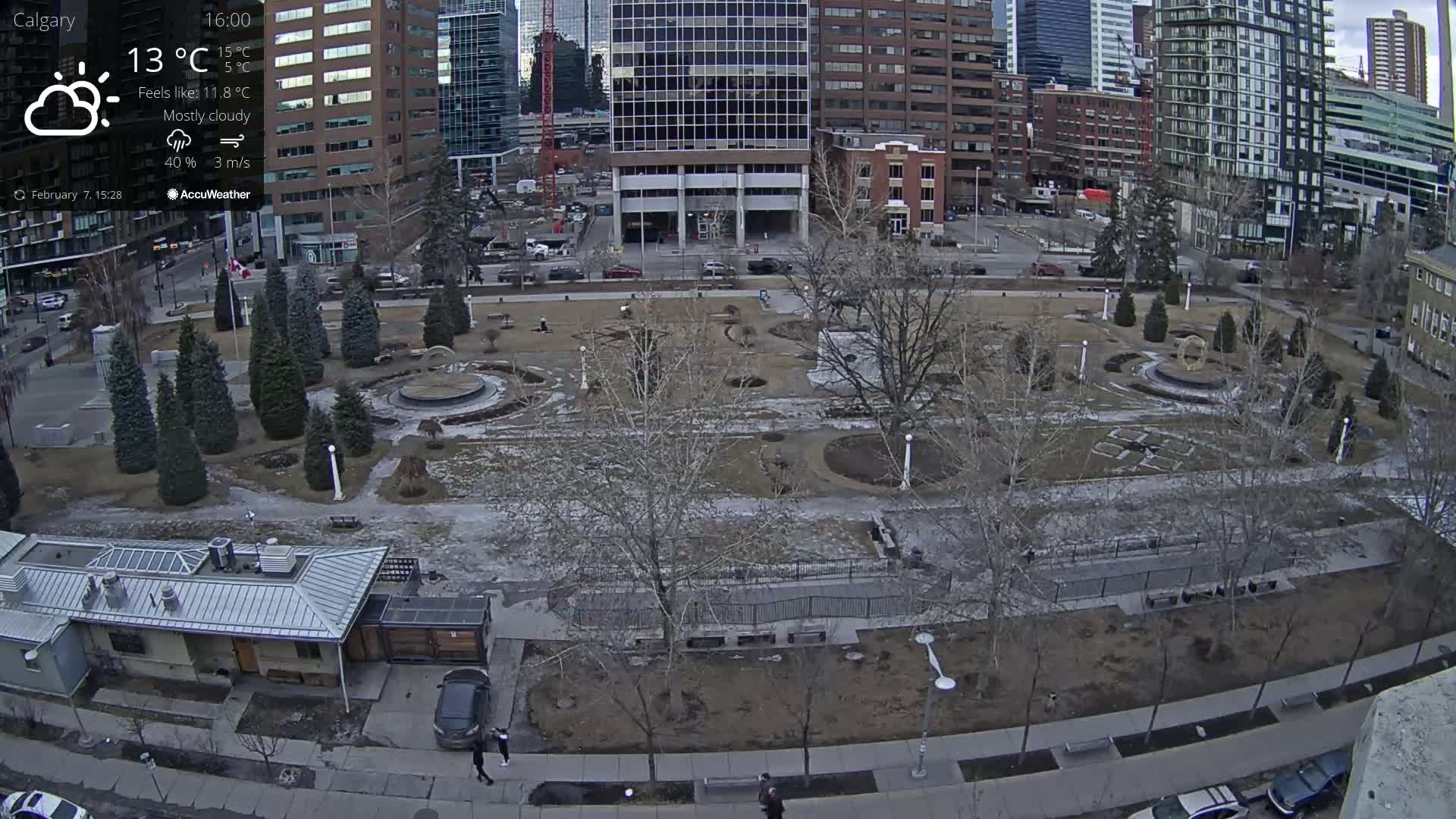 Calgary, Central Memorial Park Live Cam - Calgary, Rocky View County and Foothills County, Alberta, Canada