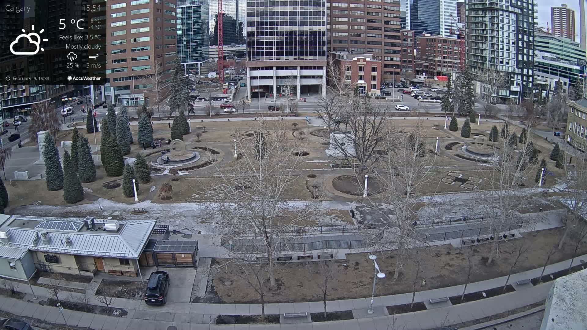 Calgary, Central Memorial Park Live Cam - Calgary, Rocky View County and Foothills County, Alberta, Canada