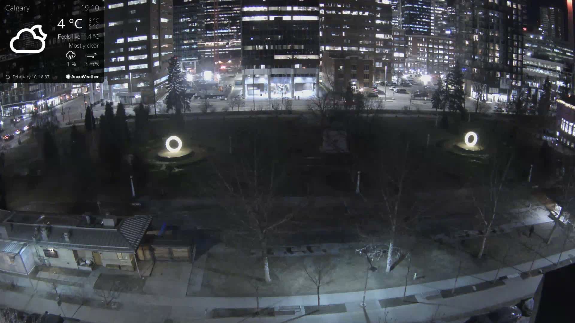 Calgary, Central Memorial Park Live Cam - Calgary, Rocky View County and Foothills County, Alberta, Canada