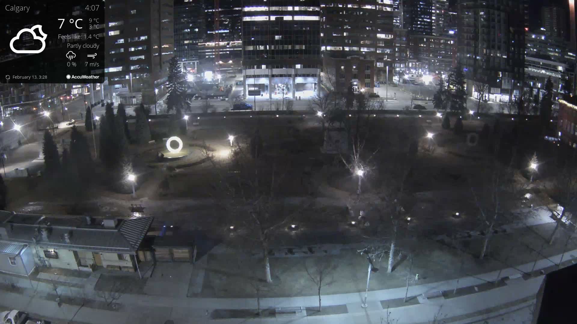 Calgary, Central Memorial Park Live Cam - Calgary, Rocky View County and Foothills County, Alberta, Canada
