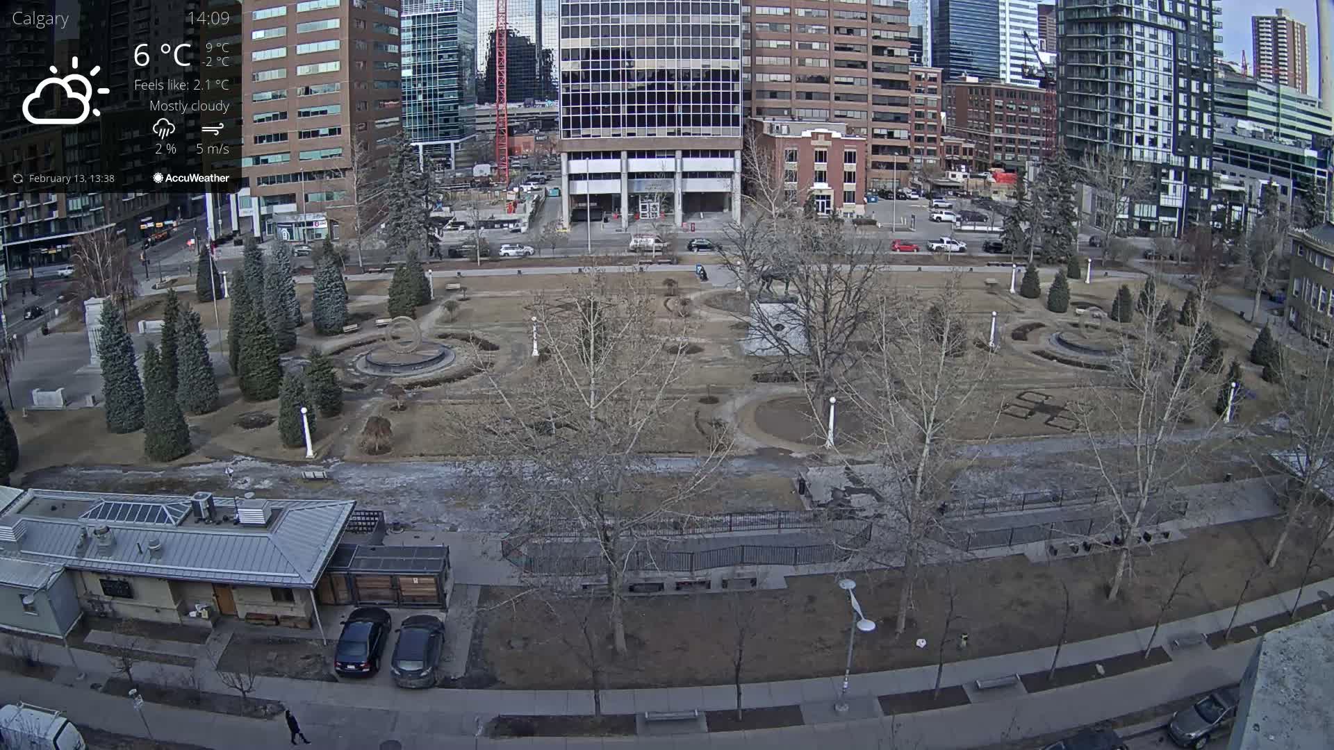 Calgary, Central Memorial Park Live Cam - Calgary, Rocky View County and Foothills County, Alberta, Canada