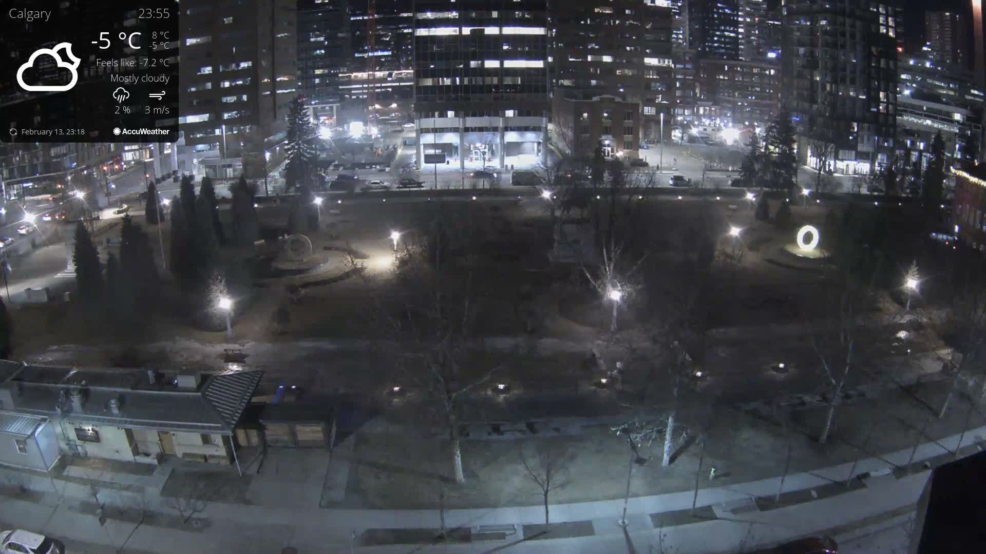 Calgary, Central Memorial Park Live Cam - Calgary, Rocky View County and Foothills County, Alberta, Canada