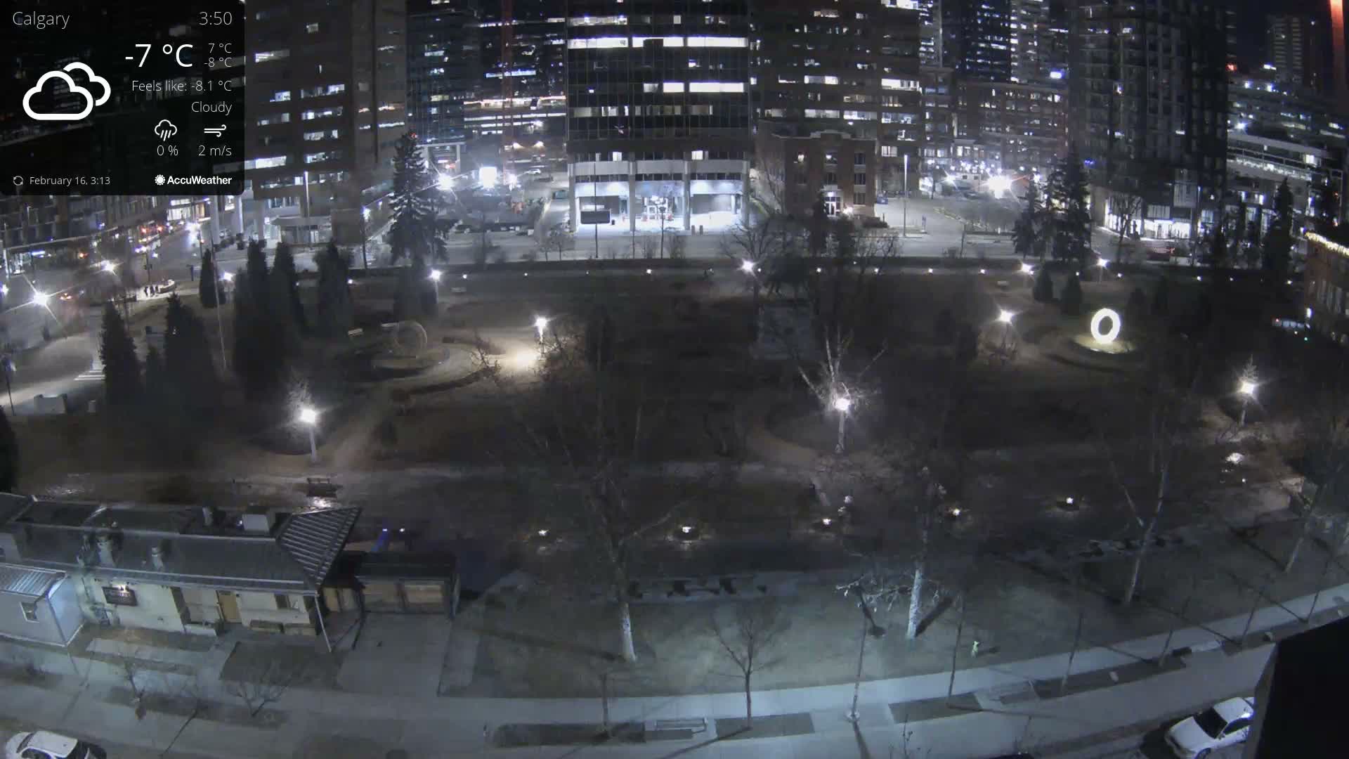 Calgary, Central Memorial Park Live Cam - Calgary, Rocky View County and Foothills County, Alberta, Canada