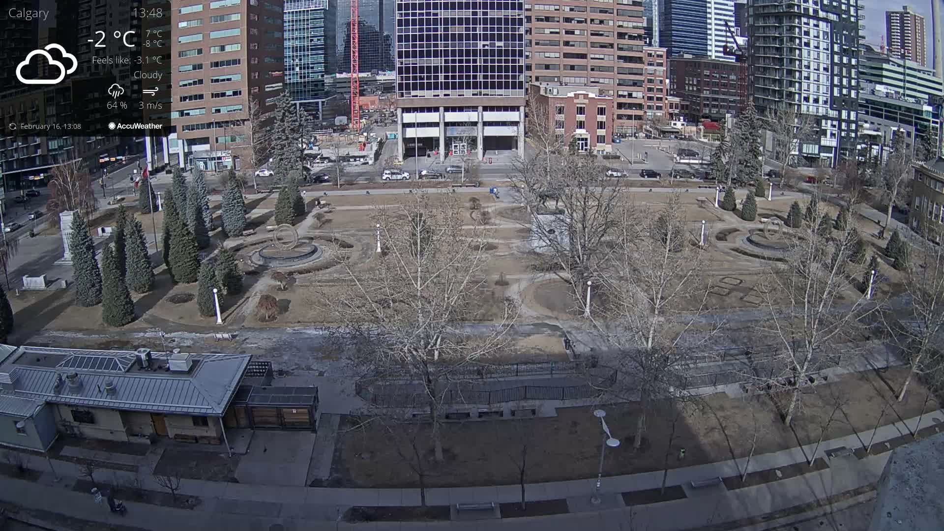 Calgary, Central Memorial Park Live Cam - Calgary, Rocky View County and Foothills County, Alberta, Canada