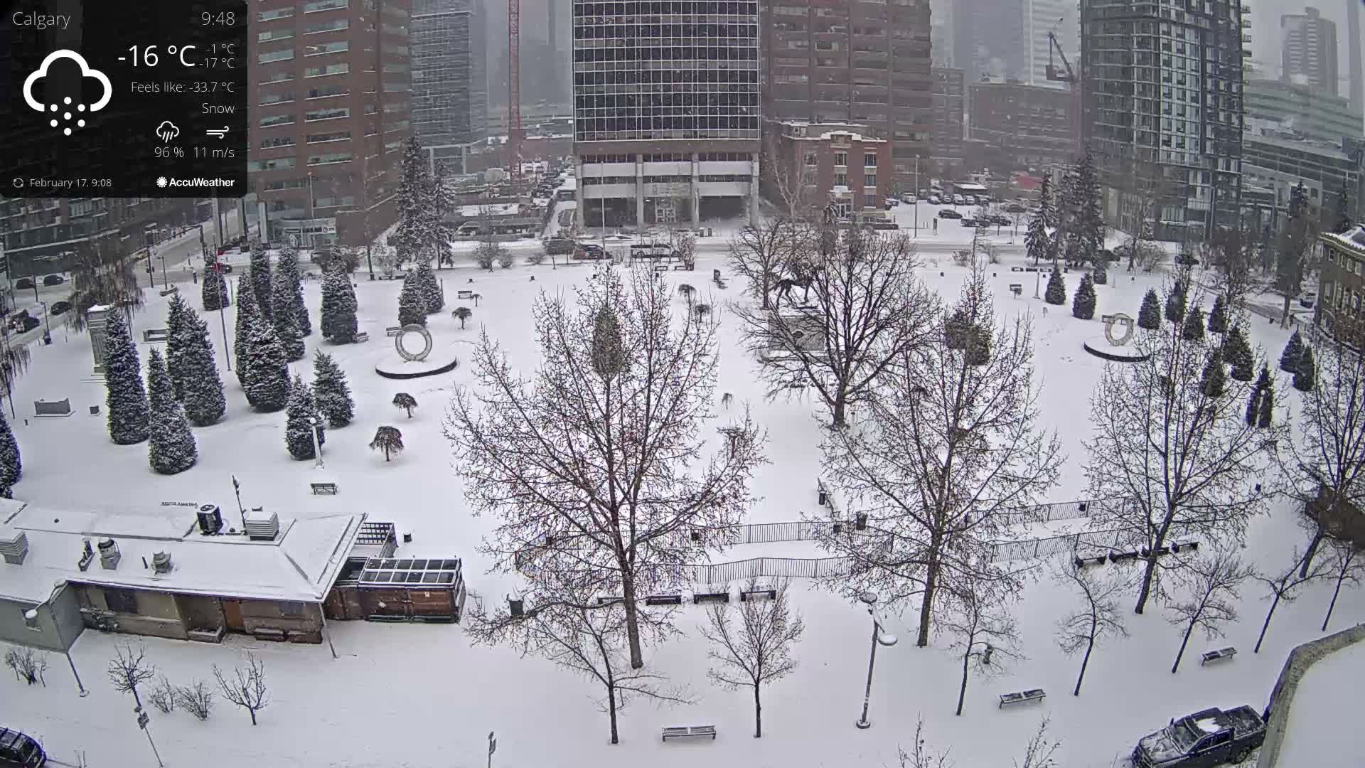 Calgary, Central Memorial Park Live Cam - Calgary, Rocky View County and Foothills County, Alberta, Canada