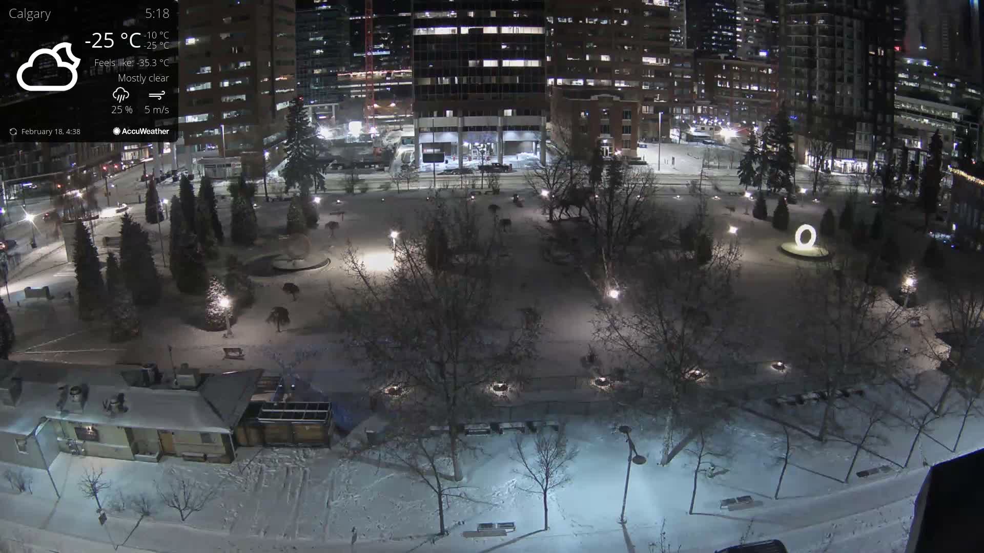 Calgary, Central Memorial Park Live Cam - Calgary, Rocky View County and Foothills County, Alberta, Canada