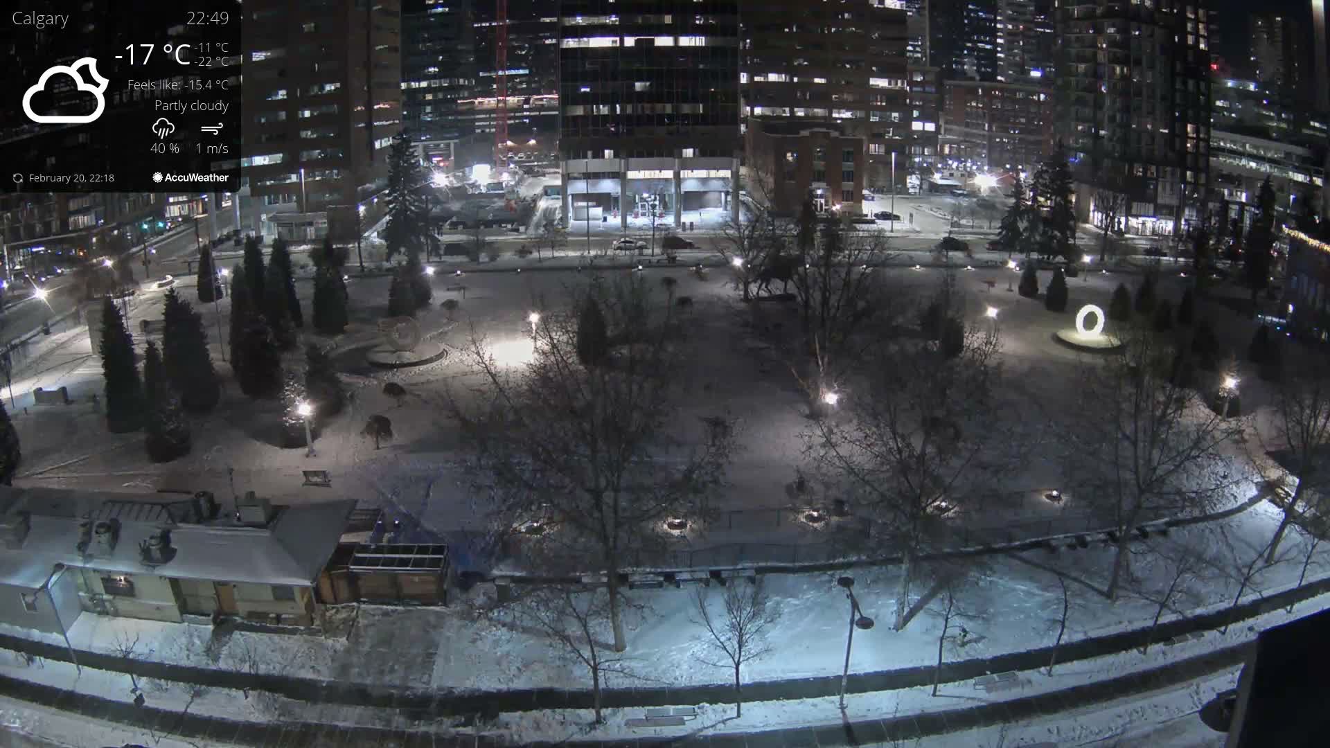 Calgary, Central Memorial Park Live Cam - Calgary, Rocky View County and Foothills County, Alberta, Canada