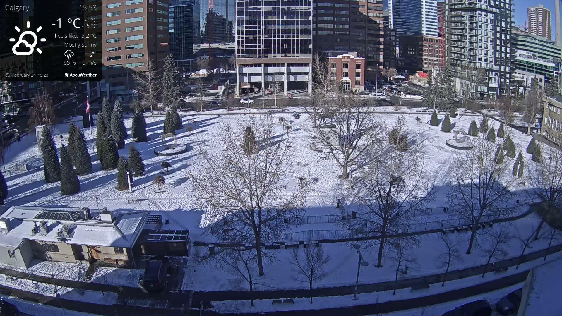 Calgary, Central Memorial Park Live Cam - Calgary, Rocky View County and Foothills County, Alberta, Canada