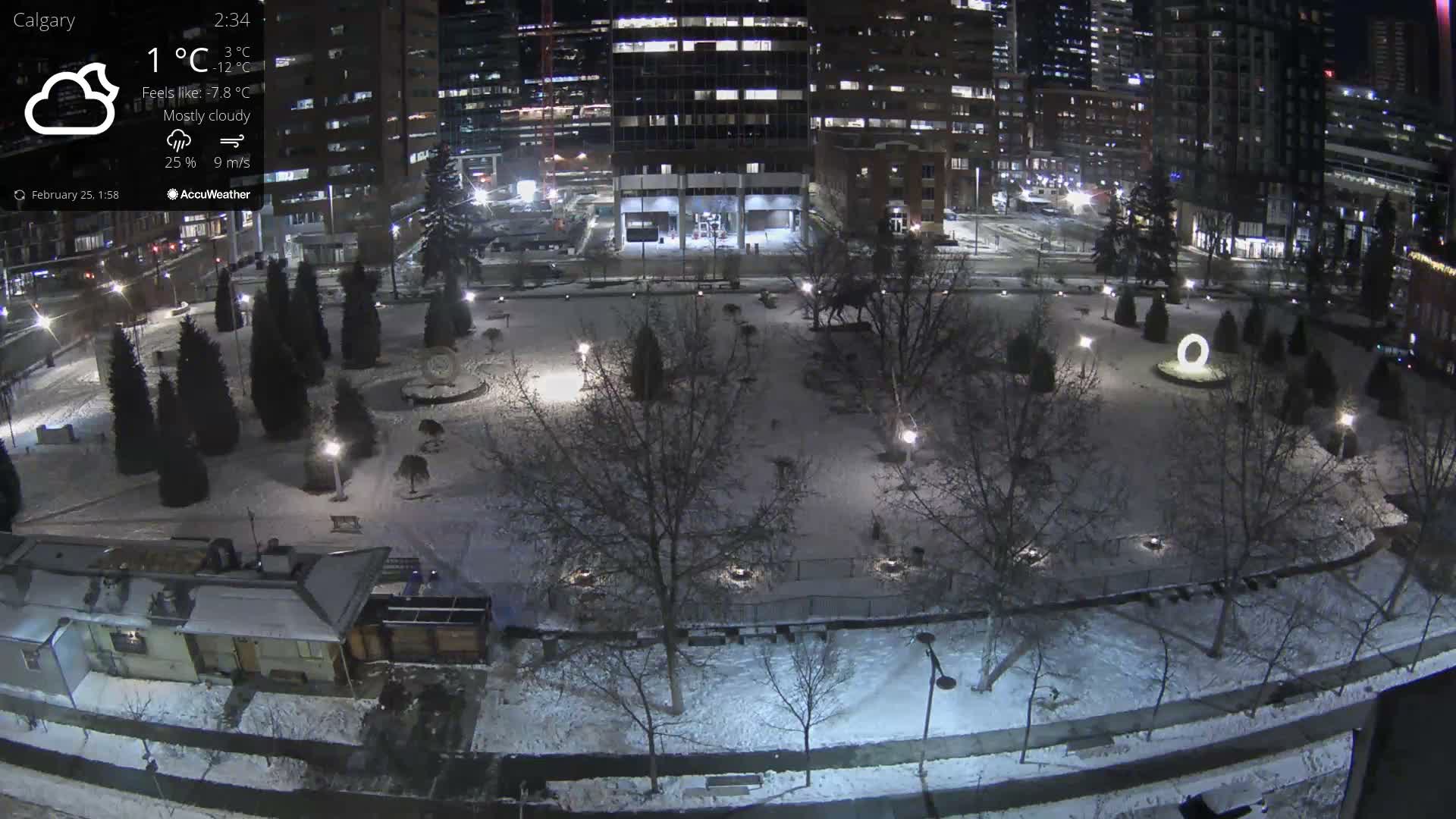 Calgary, Central Memorial Park Live Cam - Calgary, Rocky View County and Foothills County, Alberta, Canada