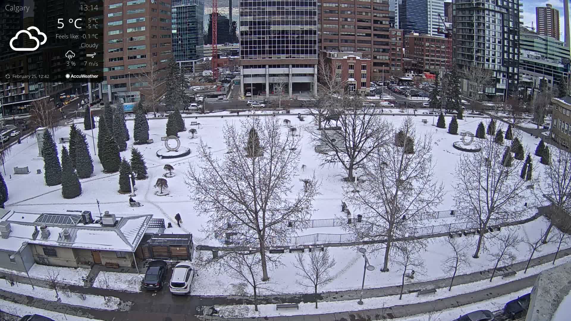 Calgary, Central Memorial Park Live Cam - Calgary, Rocky View County and Foothills County, Alberta, Canada