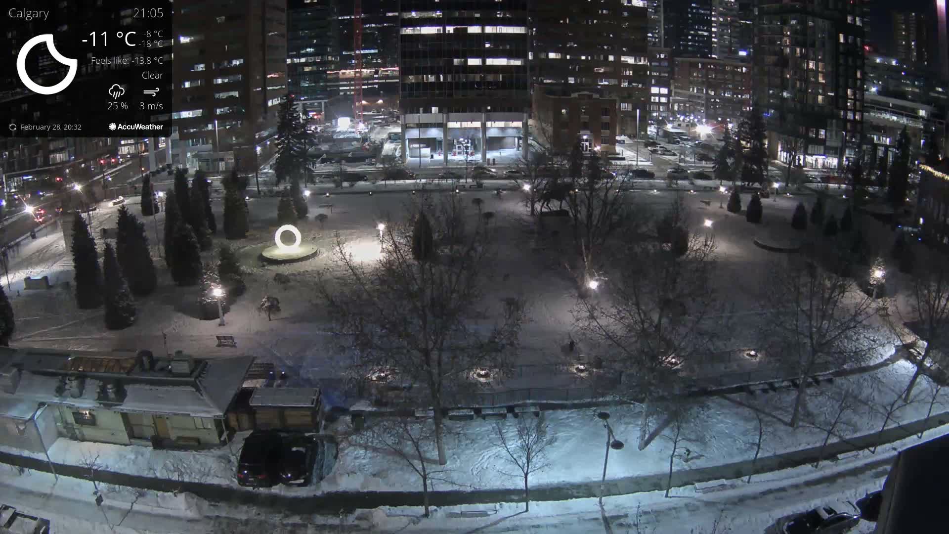 Calgary, Central Memorial Park Live Cam - Calgary, Rocky View County and Foothills County, Alberta, Canada