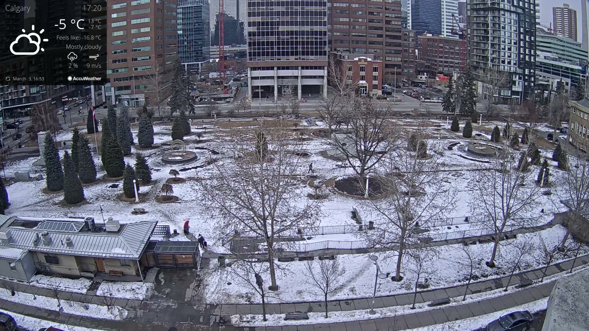 Calgary, Central Memorial Park Live Cam - Calgary, Rocky View County and Foothills County, Alberta, Canada