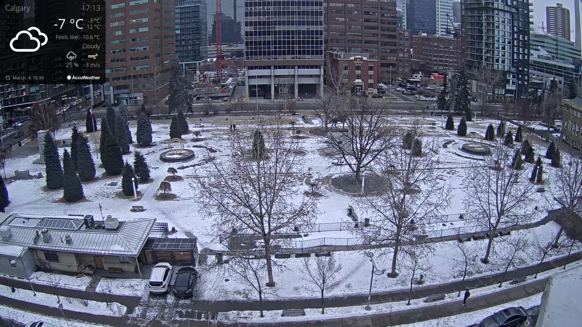 Calgary, Central Memorial Park Live Cam - Calgary, Rocky View County and Foothills County, Alberta, Canada