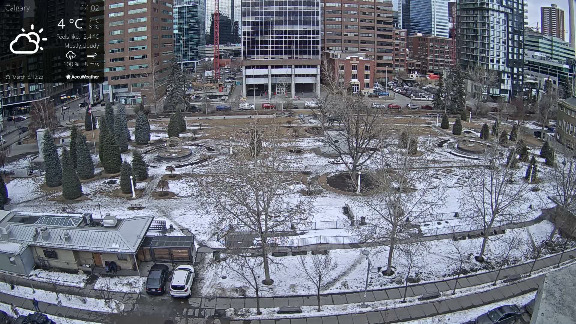 Calgary, Central Memorial Park Live Cam - Calgary, Rocky View County and Foothills County, Alberta, Canada