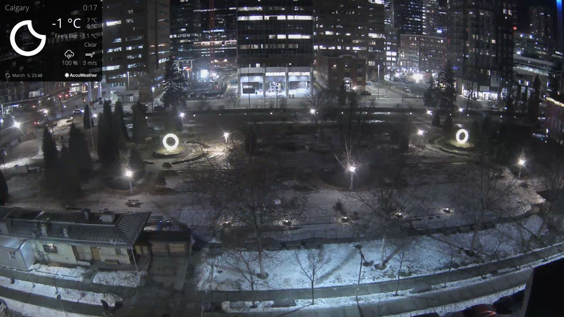 Calgary, Central Memorial Park Live Cam - Calgary, Rocky View County and Foothills County, Alberta, Canada